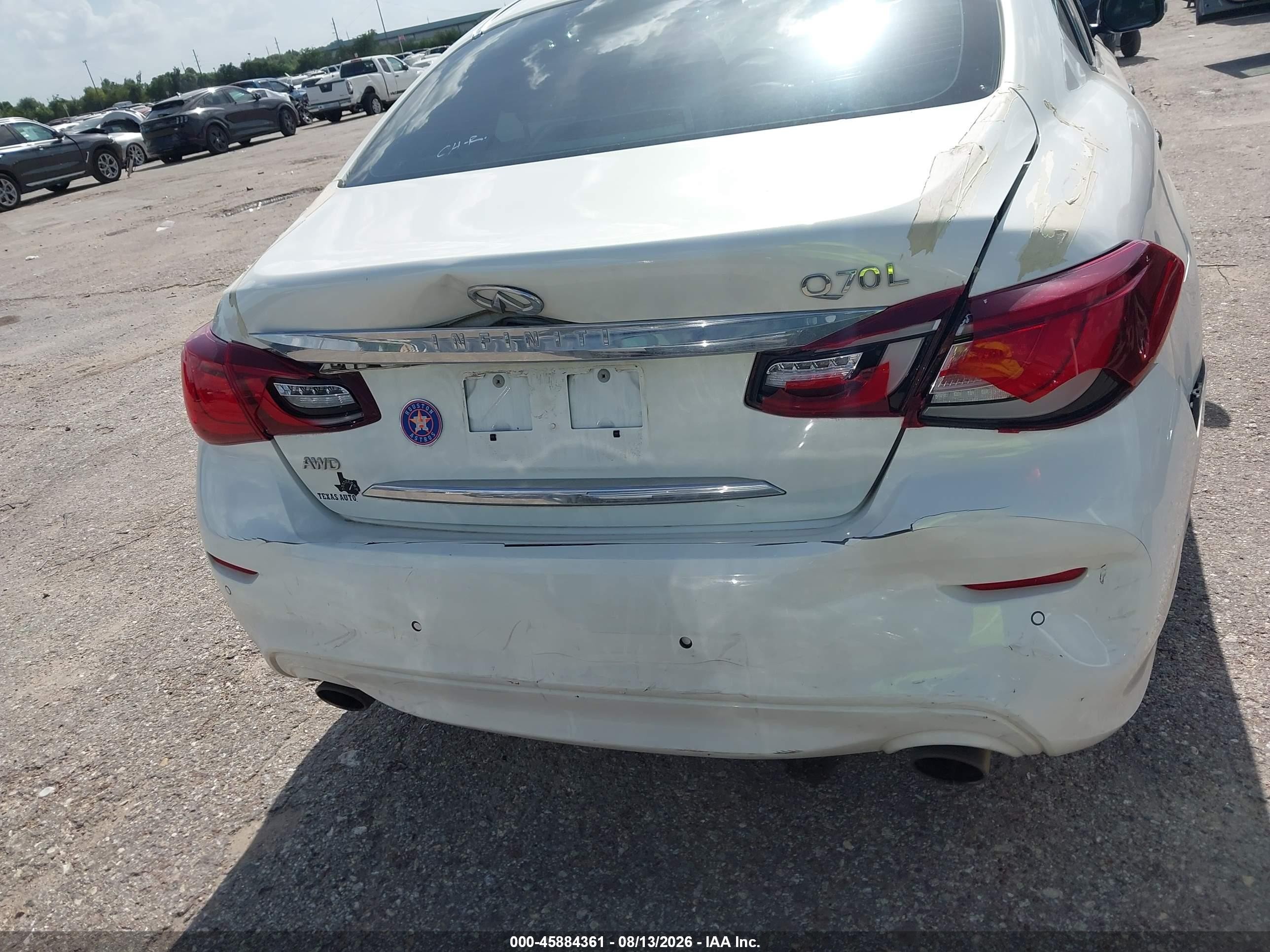 2015 Infiniti Q70l 3.7x White vin: JN1BY1PR5FM831865