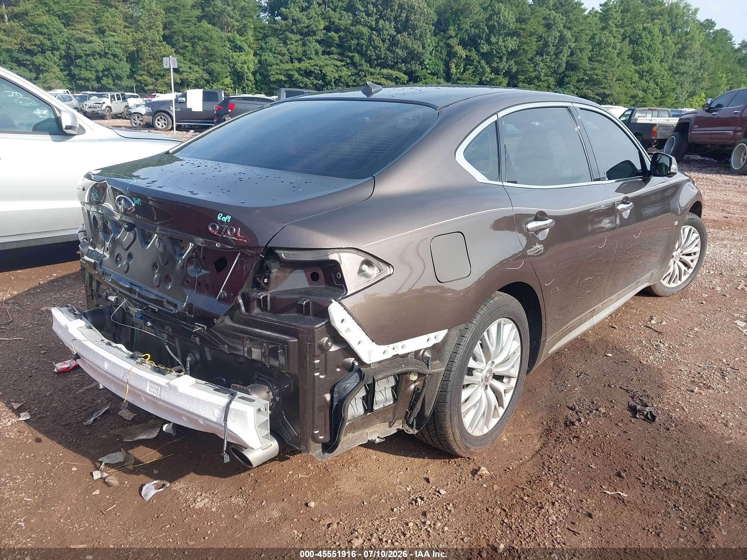 2015 Infiniti Q70l 3.7x Brown vin: JN1BY1PR8FM830032