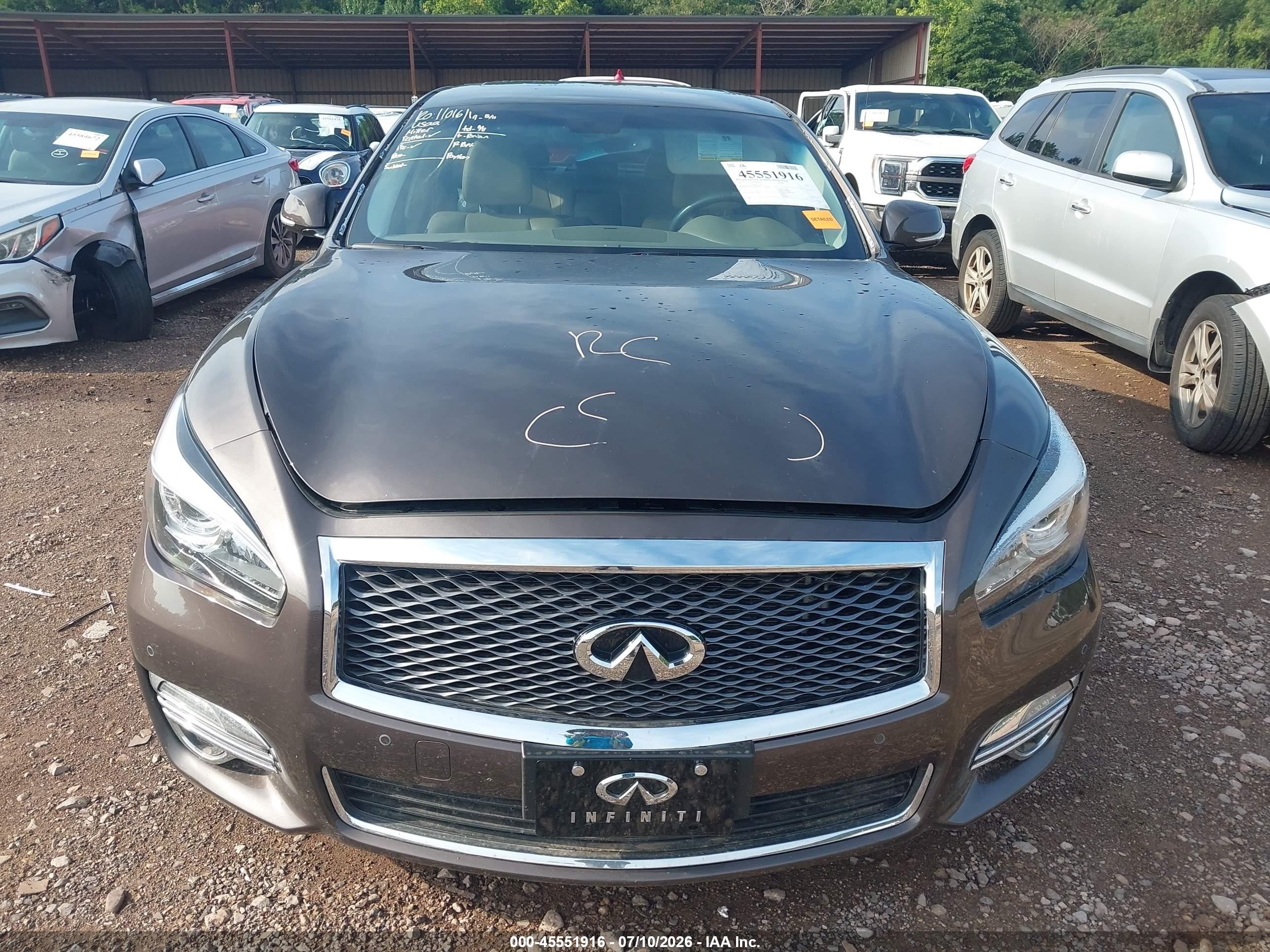 2015 Infiniti Q70l 3.7x Brown vin: JN1BY1PR8FM830032