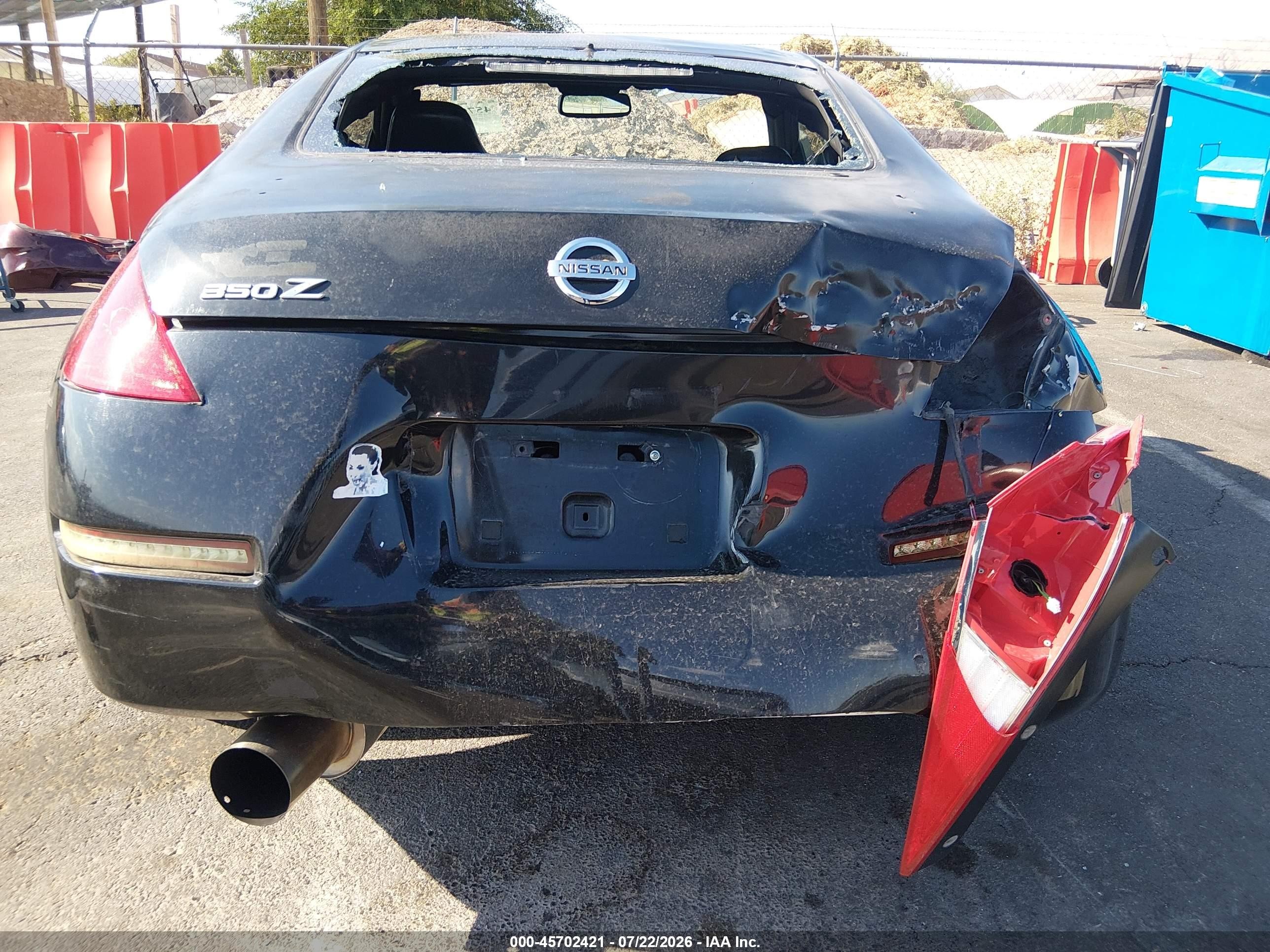 2007 Nissan 350z Enthusiast Black vin: JN1BZ34D07M506348