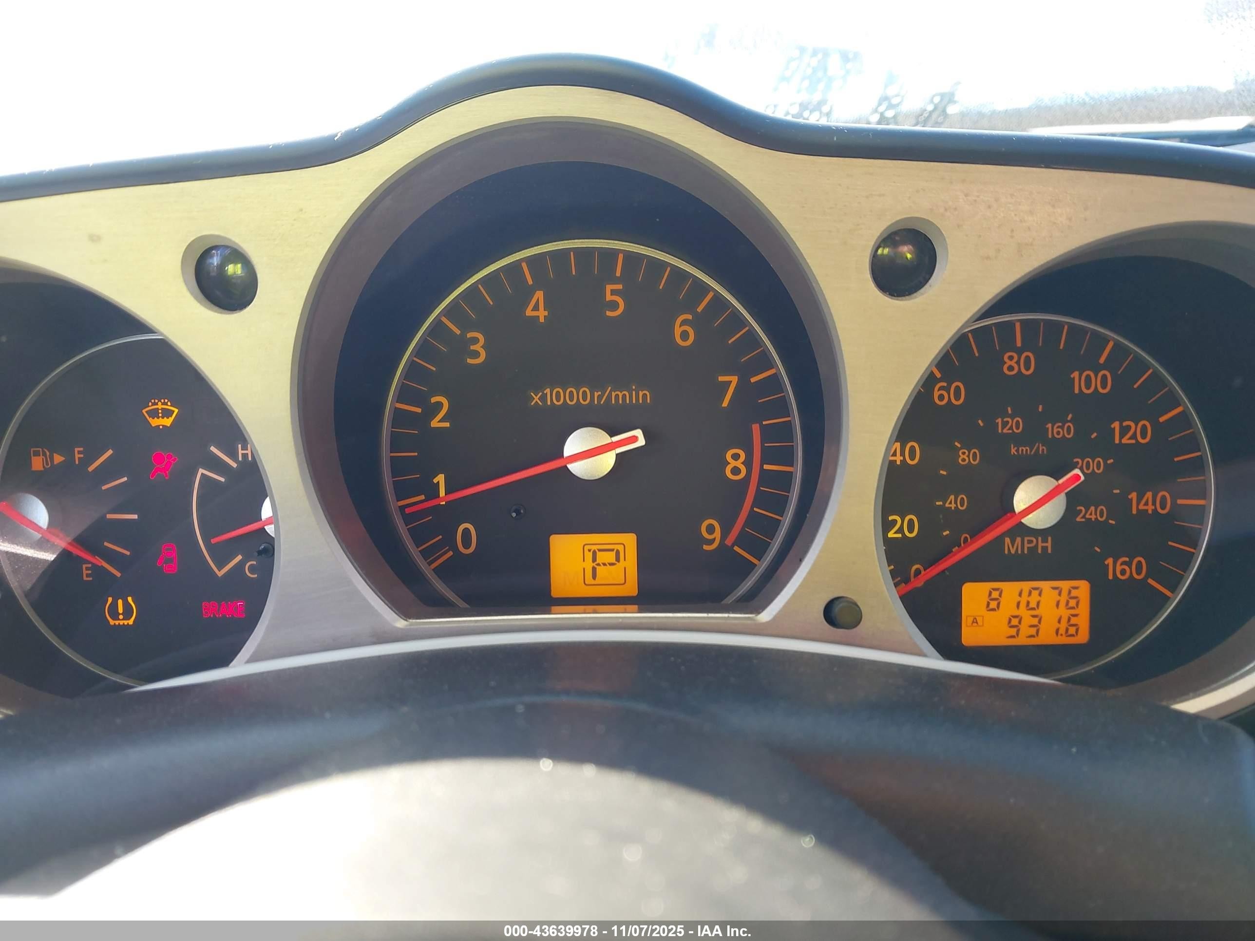 2008 Nissan 350z Enthusiast Black vin: JN1BZ34D68M701453