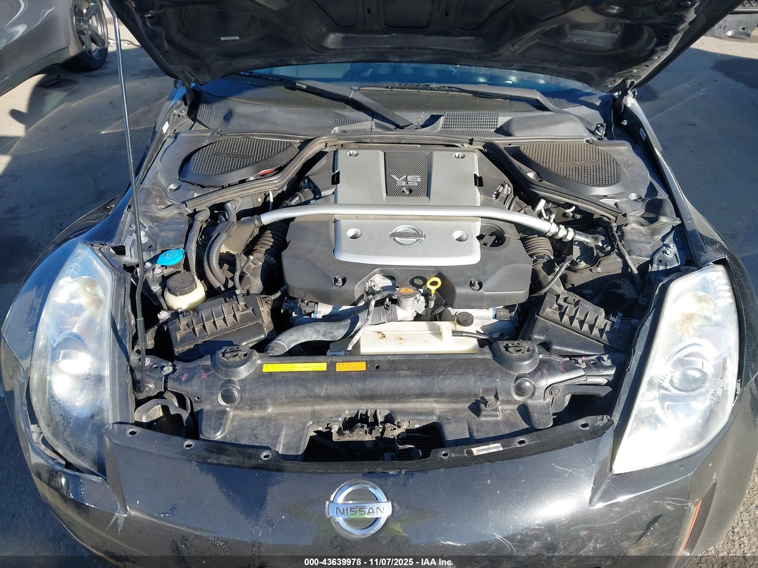 2008 Nissan 350z Enthusiast Black vin: JN1BZ34D68M701453