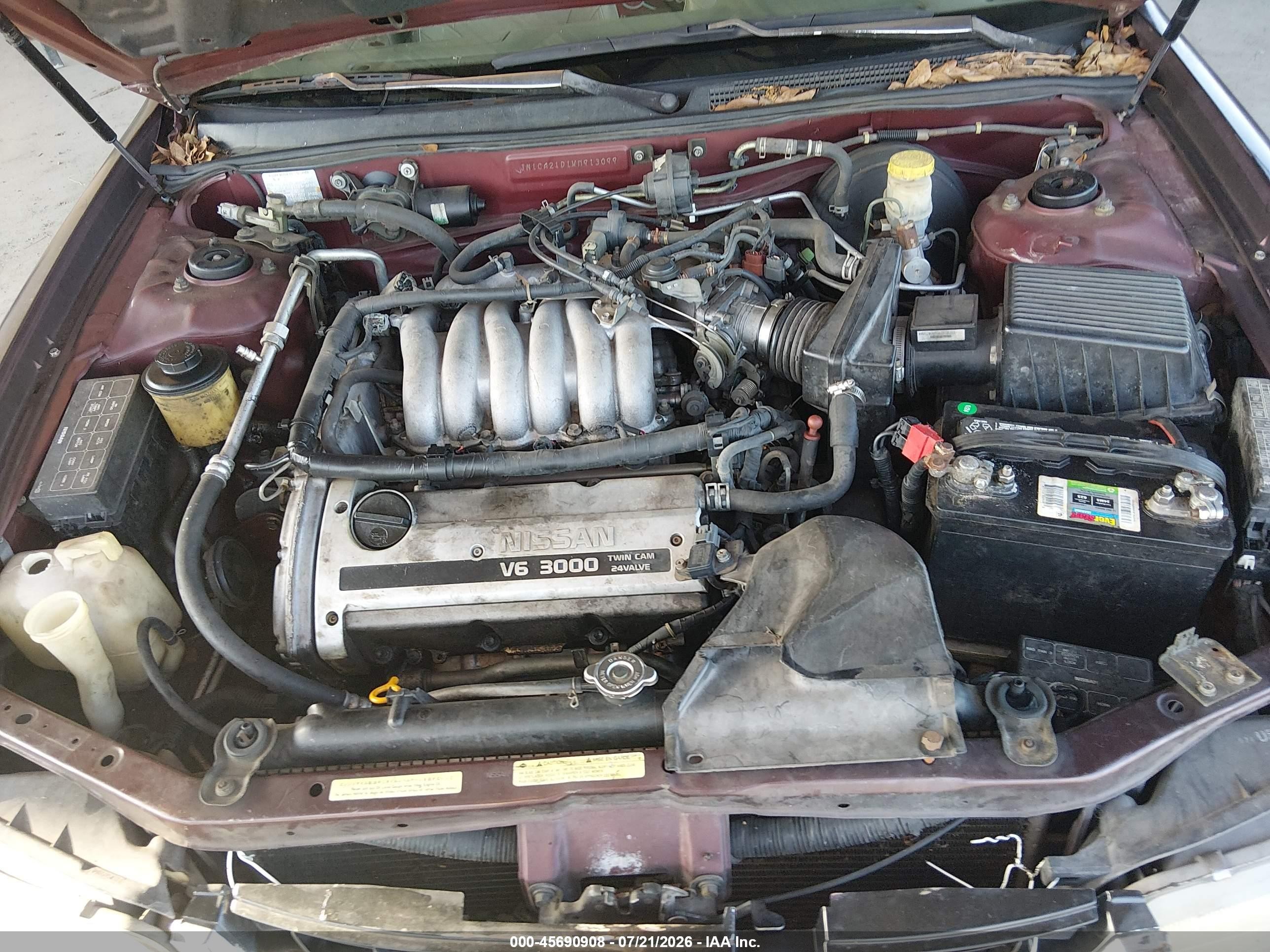 1998 Nissan Maxima Gle/gxe/se Темно-бордовый vin: JN1CA21D1WM913099