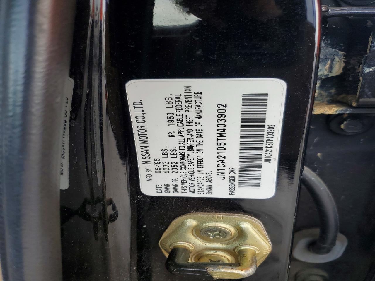 1996 Nissan Maxima Gxe Черный vin: JN1CA21D5TM403902