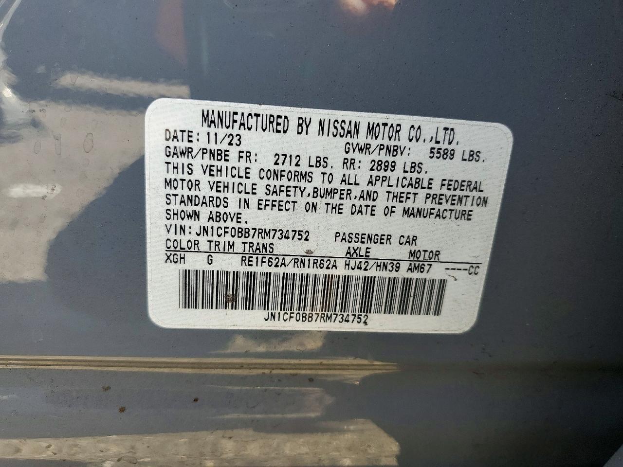 2024 Nissan Ariya Engage Серый vin: JN1CF0BB7RM734752