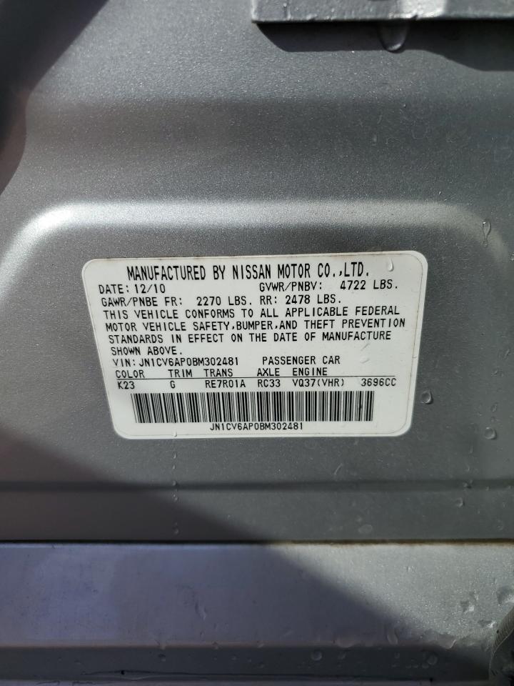 2011 Infiniti G37 Base Silver vin: JN1CV6AP0BM302481
