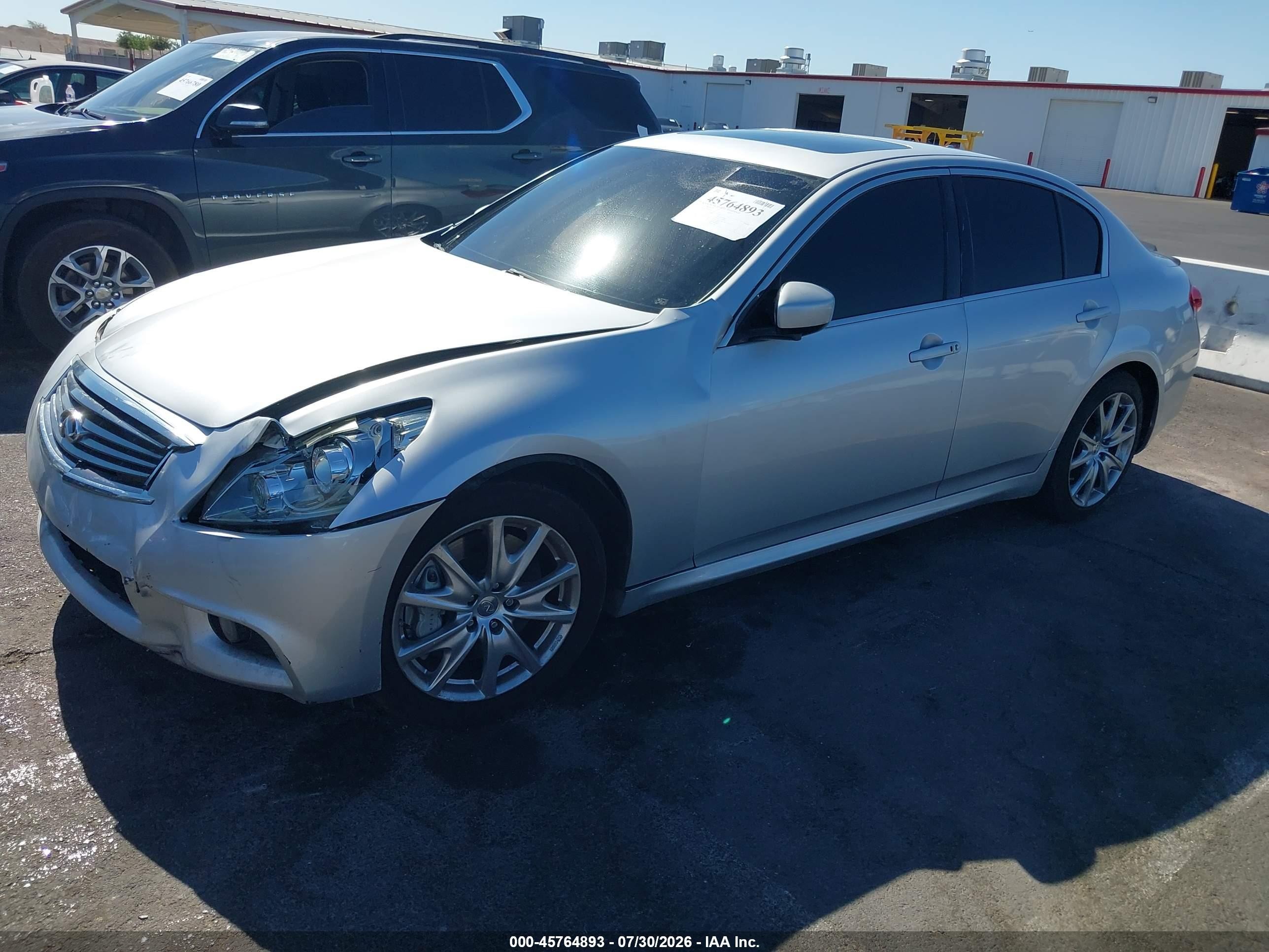 2012 Infiniti G37 Sport Silver vin: JN1CV6AP3CM624162