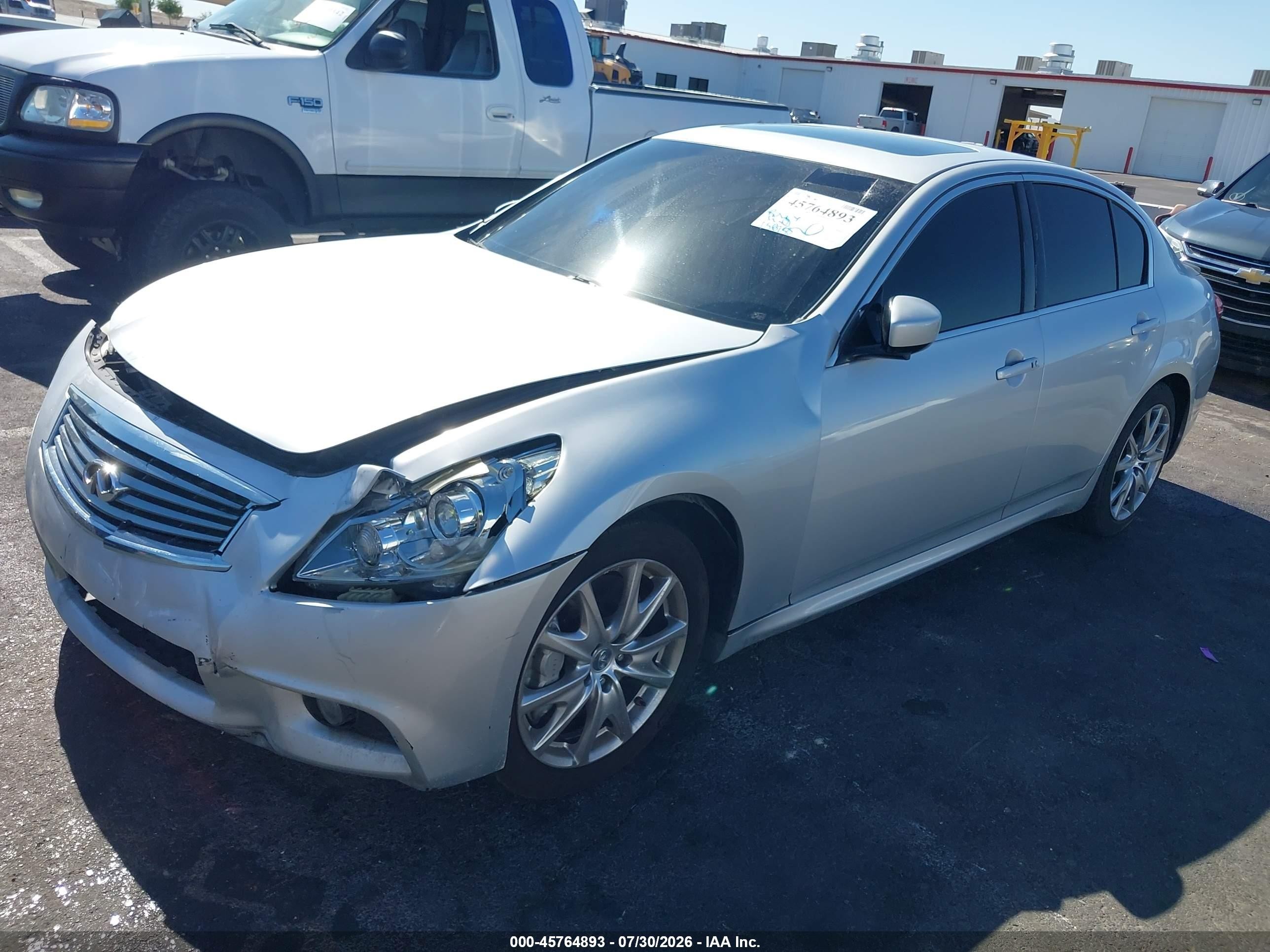 2012 Infiniti G37 Sport Silver vin: JN1CV6AP3CM624162