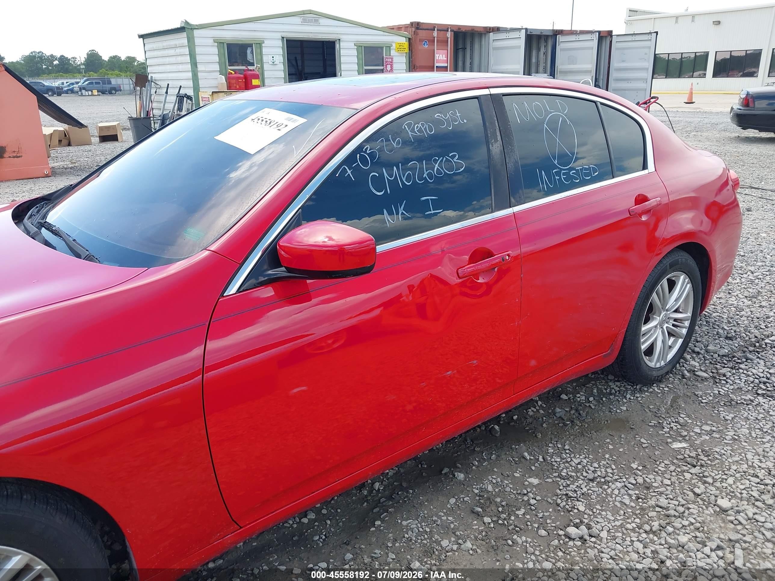 2012 Infiniti G37 Journey Red vin: JN1CV6AP3CM626803