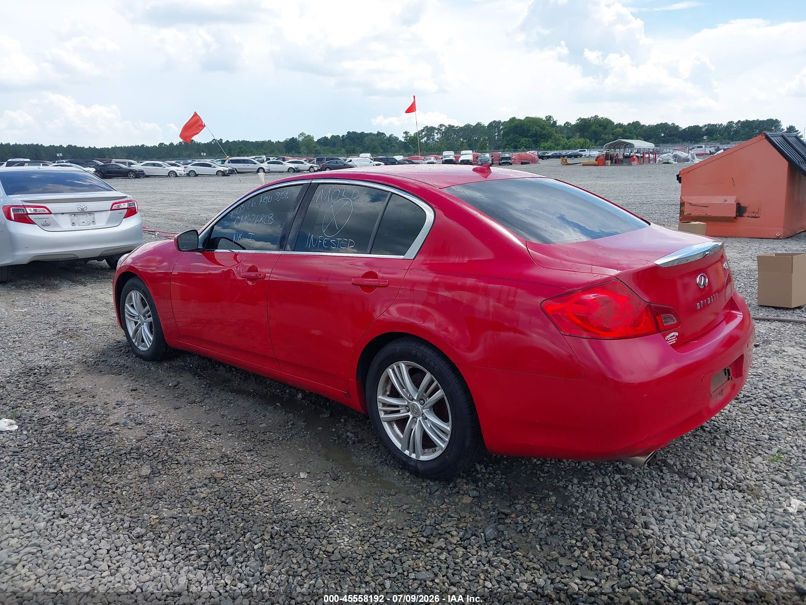 2012 Infiniti G37 Journey Red vin: JN1CV6AP3CM626803