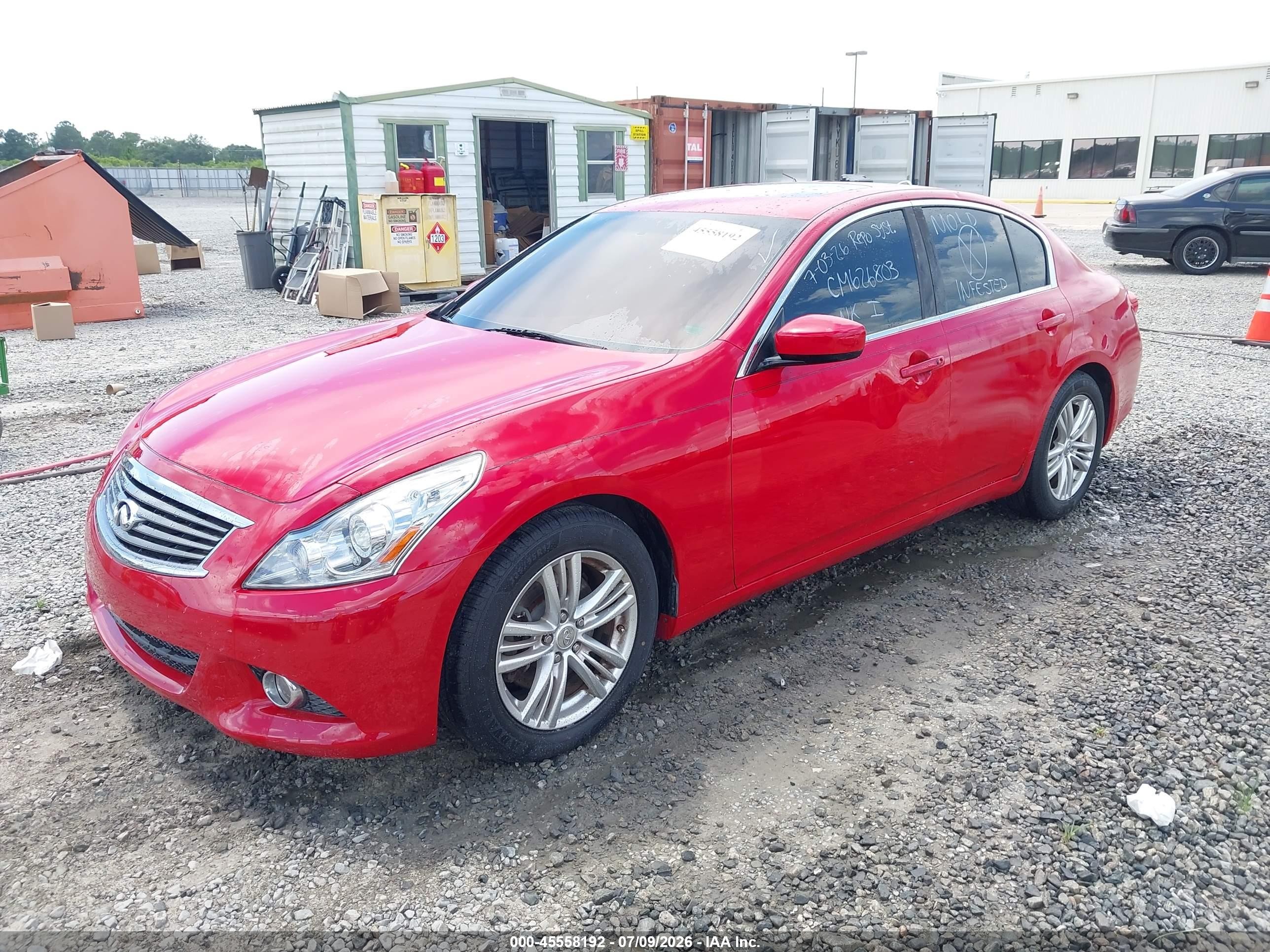 2012 Infiniti G37 Journey Red vin: JN1CV6AP3CM626803