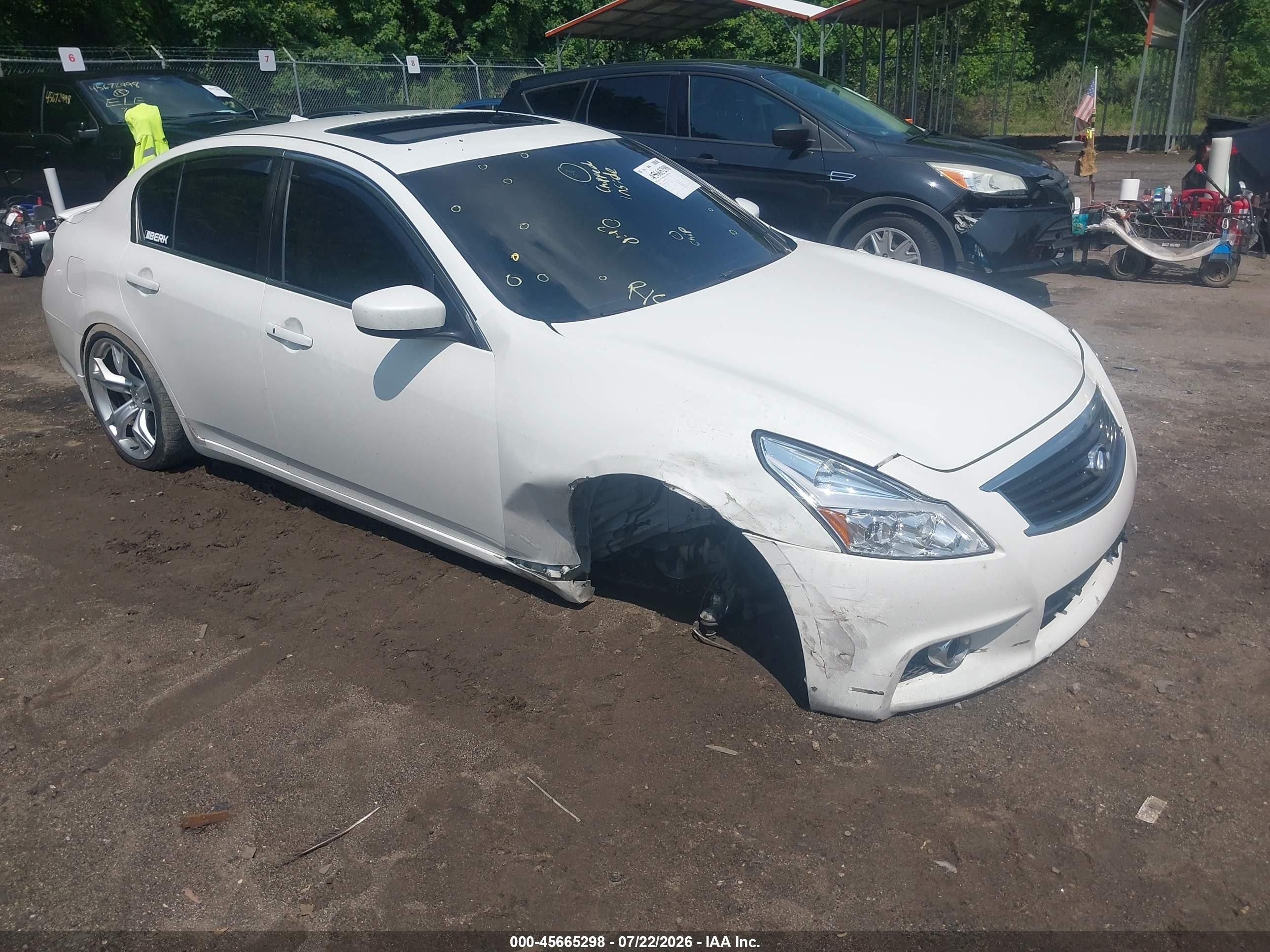 2012 Infiniti G37 Journey White vin: JN1CV6AP4CM628964
