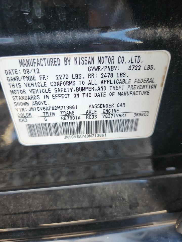 2013 Infiniti G37 Sedan Journey Черный vin: JN1CV6AP4DM713661
