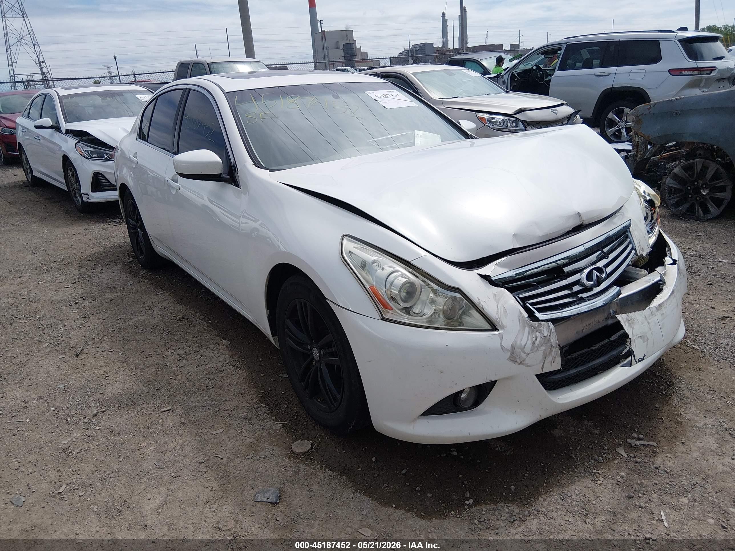 2013 Infiniti G37 Journey Белый vin: JN1CV6AP4DM725437