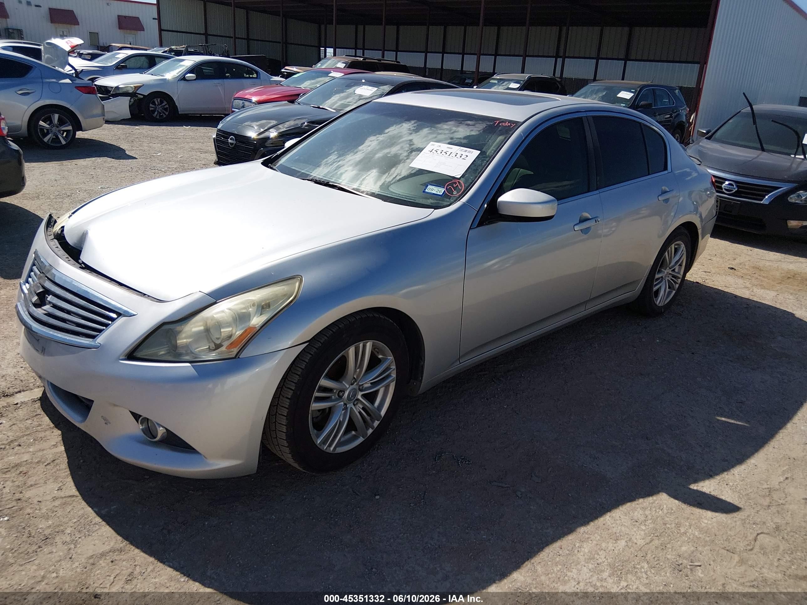 2013 Infiniti G37 Journey Silver vin: JN1CV6AP5DM711594