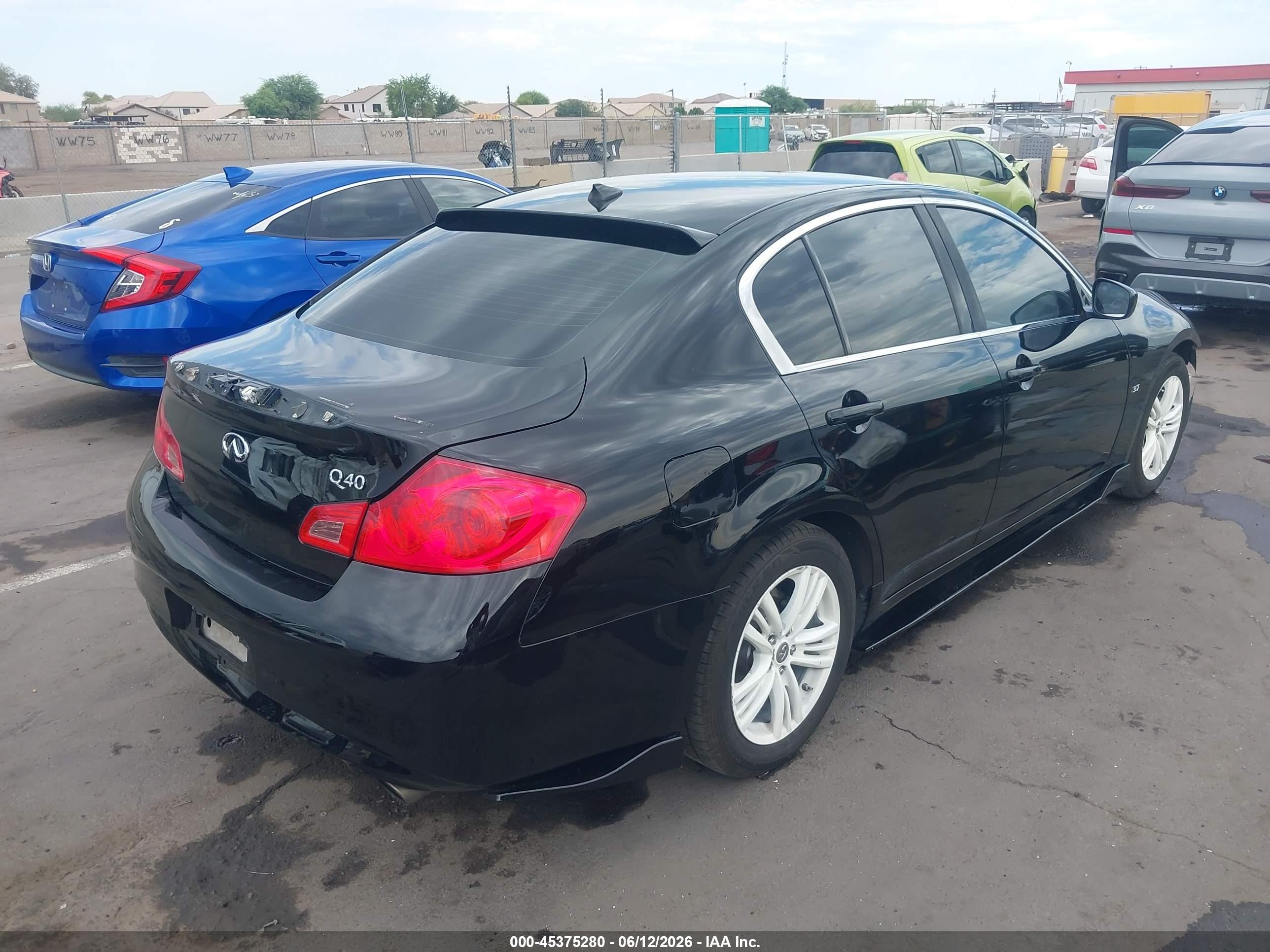2015 Infiniti Q40   Black vin: JN1CV6AP5FM502696