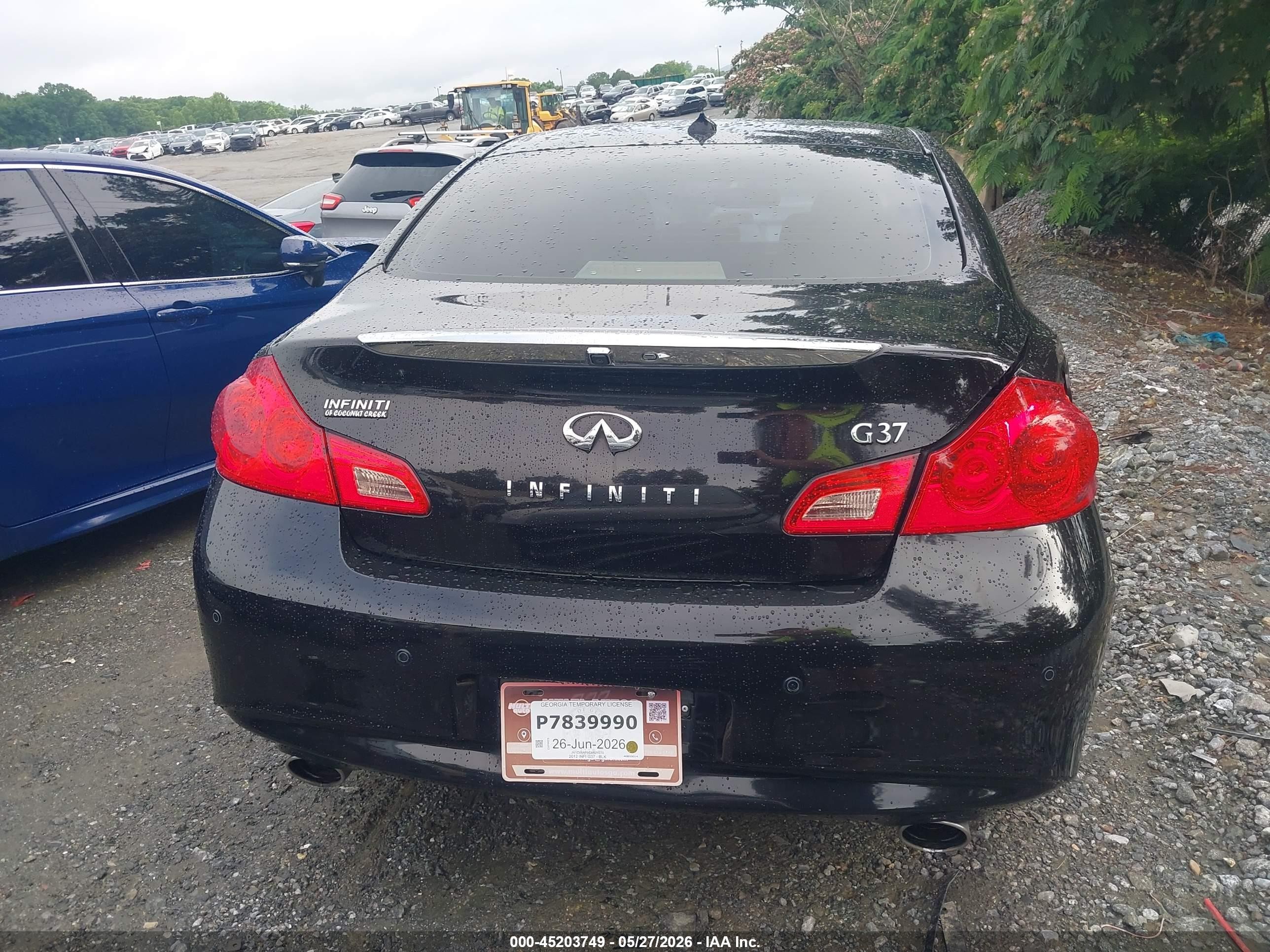 2012 Infiniti G37 Journey Black vin: JN1CV6AP6CM624270