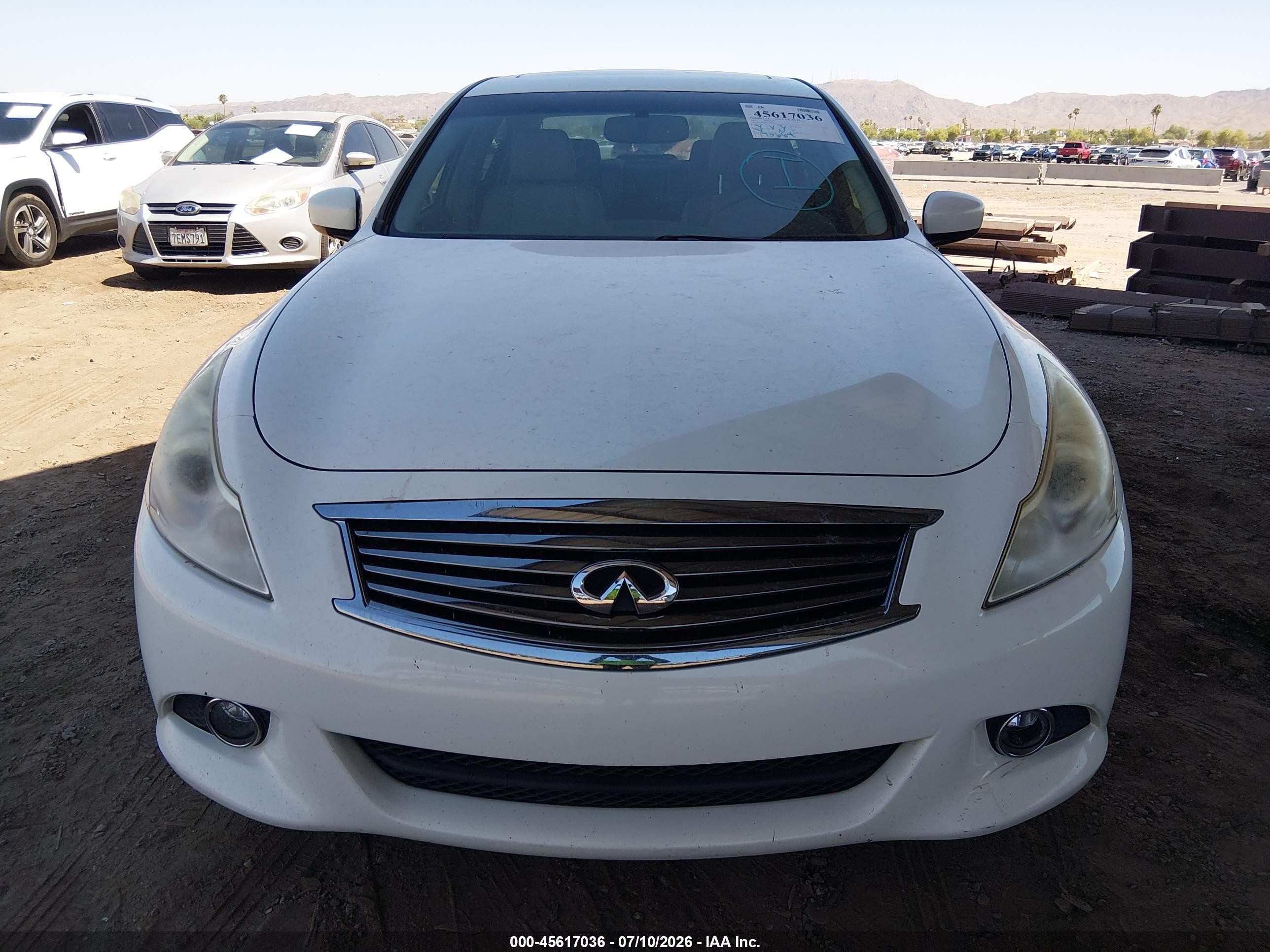 2012 Infiniti G37 Journey White vin: JN1CV6AP7CM625718