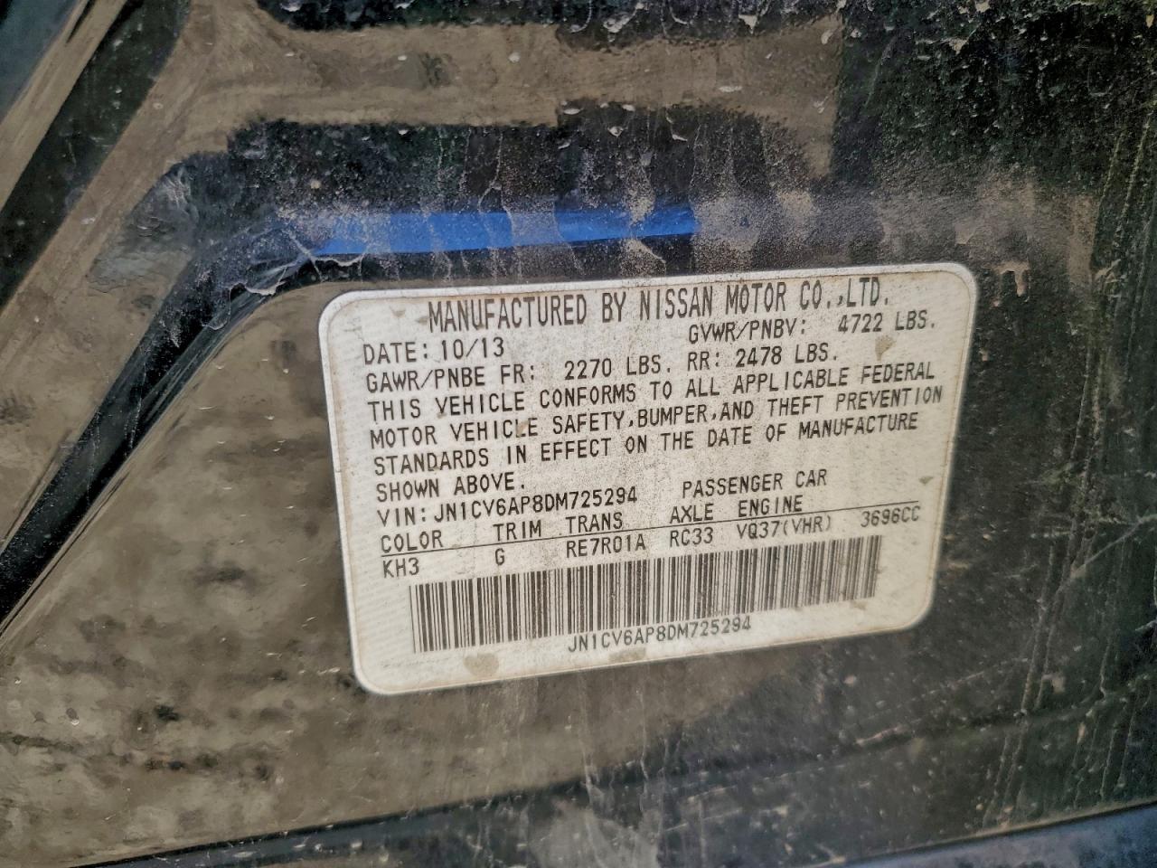 2013 Infiniti G37 Base Black vin: JN1CV6AP8DM725294