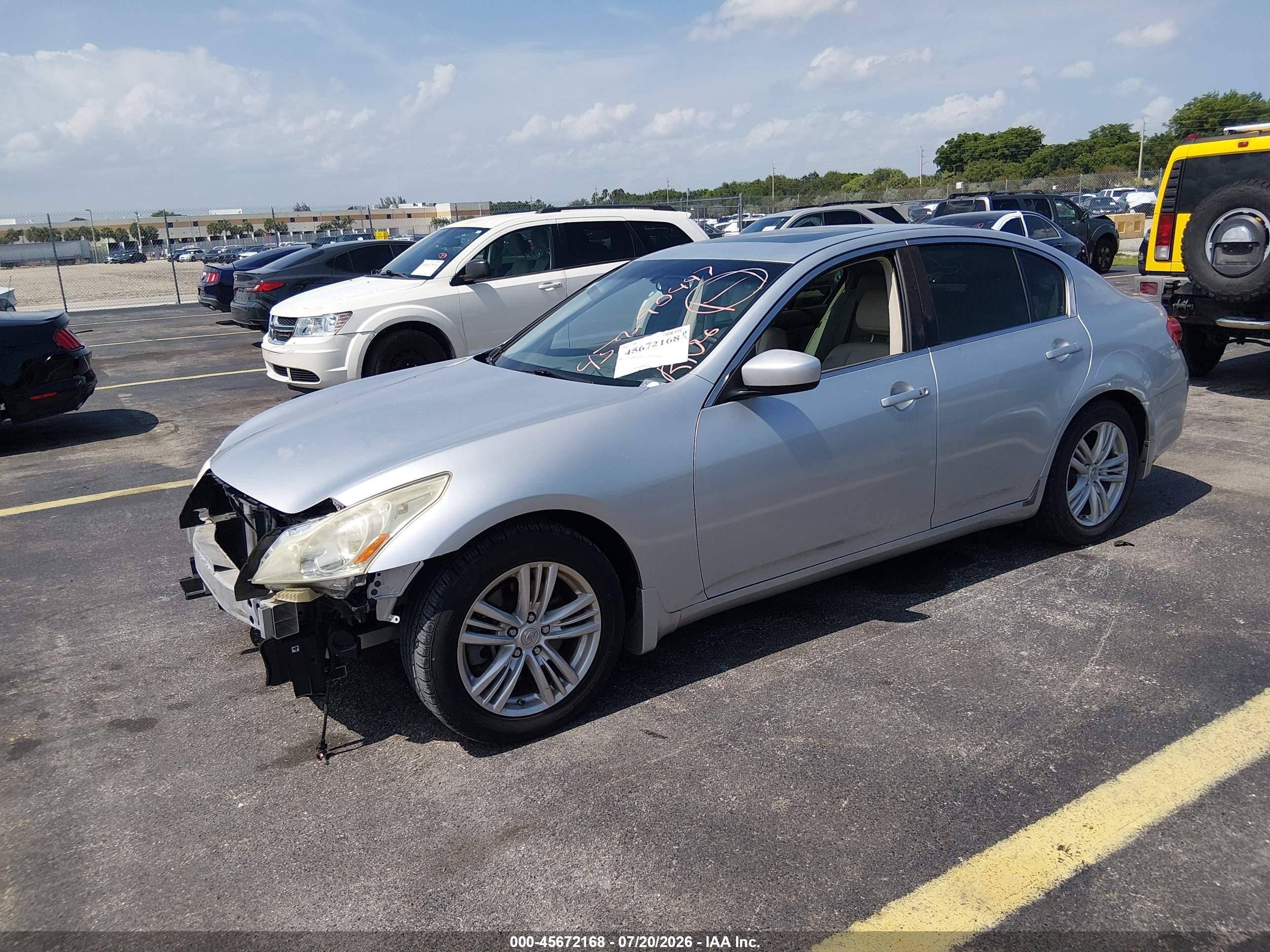 2012 Infiniti G37 Journey Silver vin: JN1CV6AP9CM622593