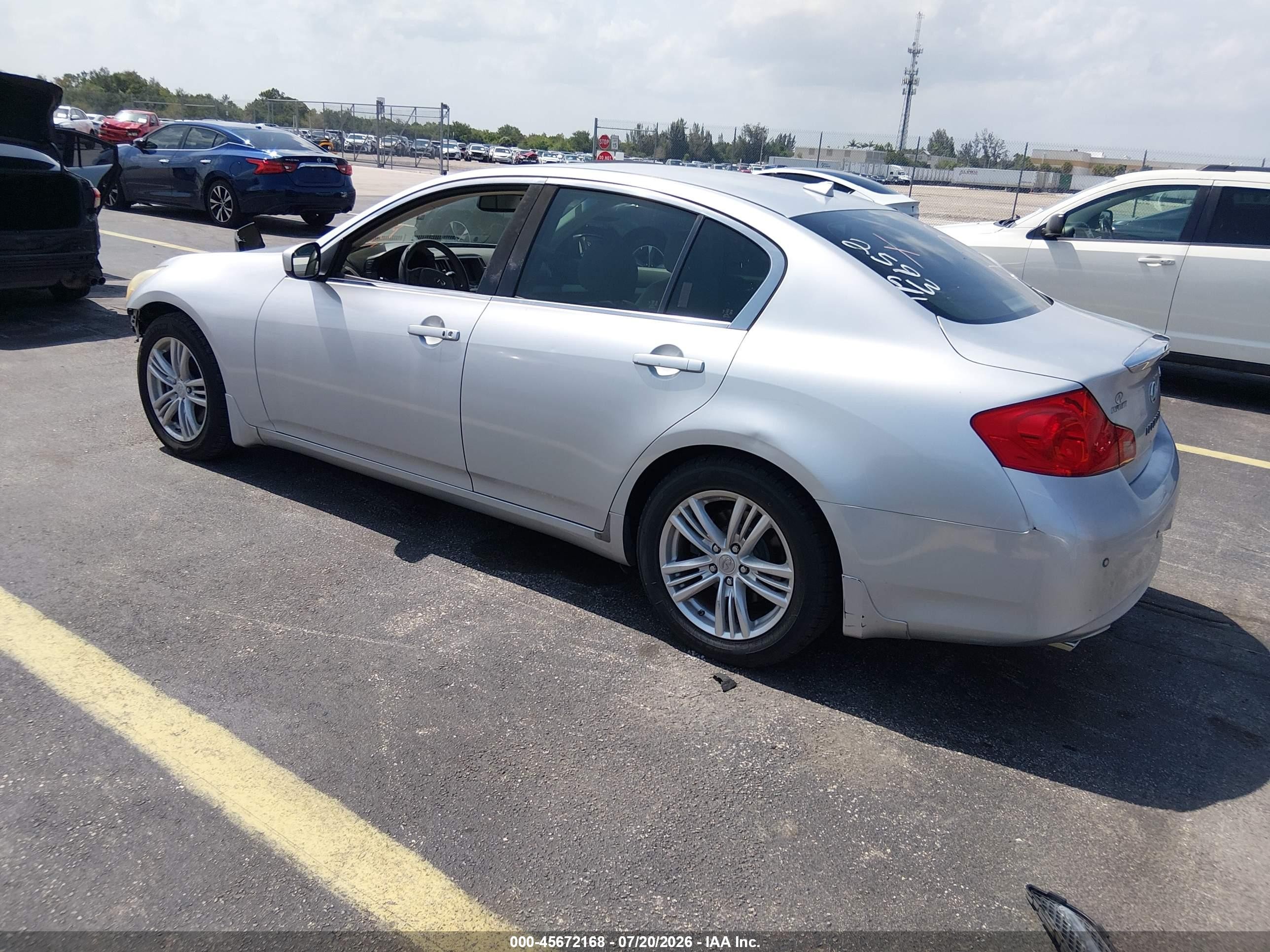2012 Infiniti G37 Journey Silver vin: JN1CV6AP9CM622593