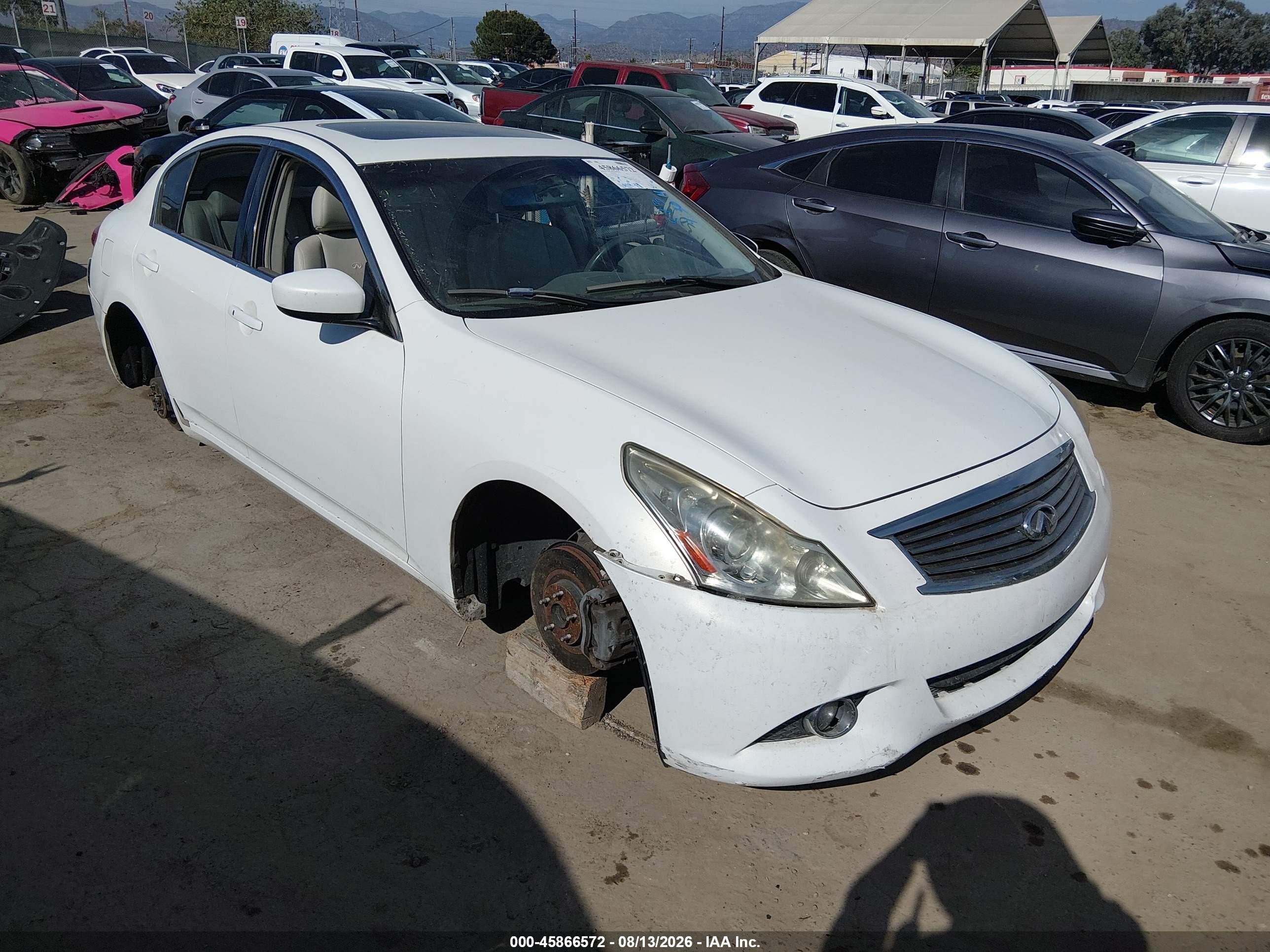 2012 Infiniti G37 Journey Белый vin: JN1CV6AP9CM623310