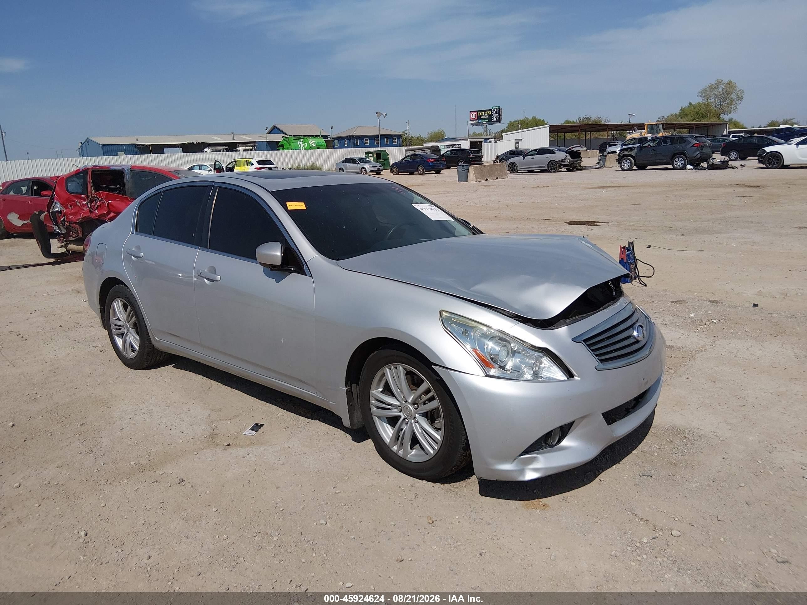 2013 Infiniti G37 Journey Silver vin: JN1CV6AP9DM302532