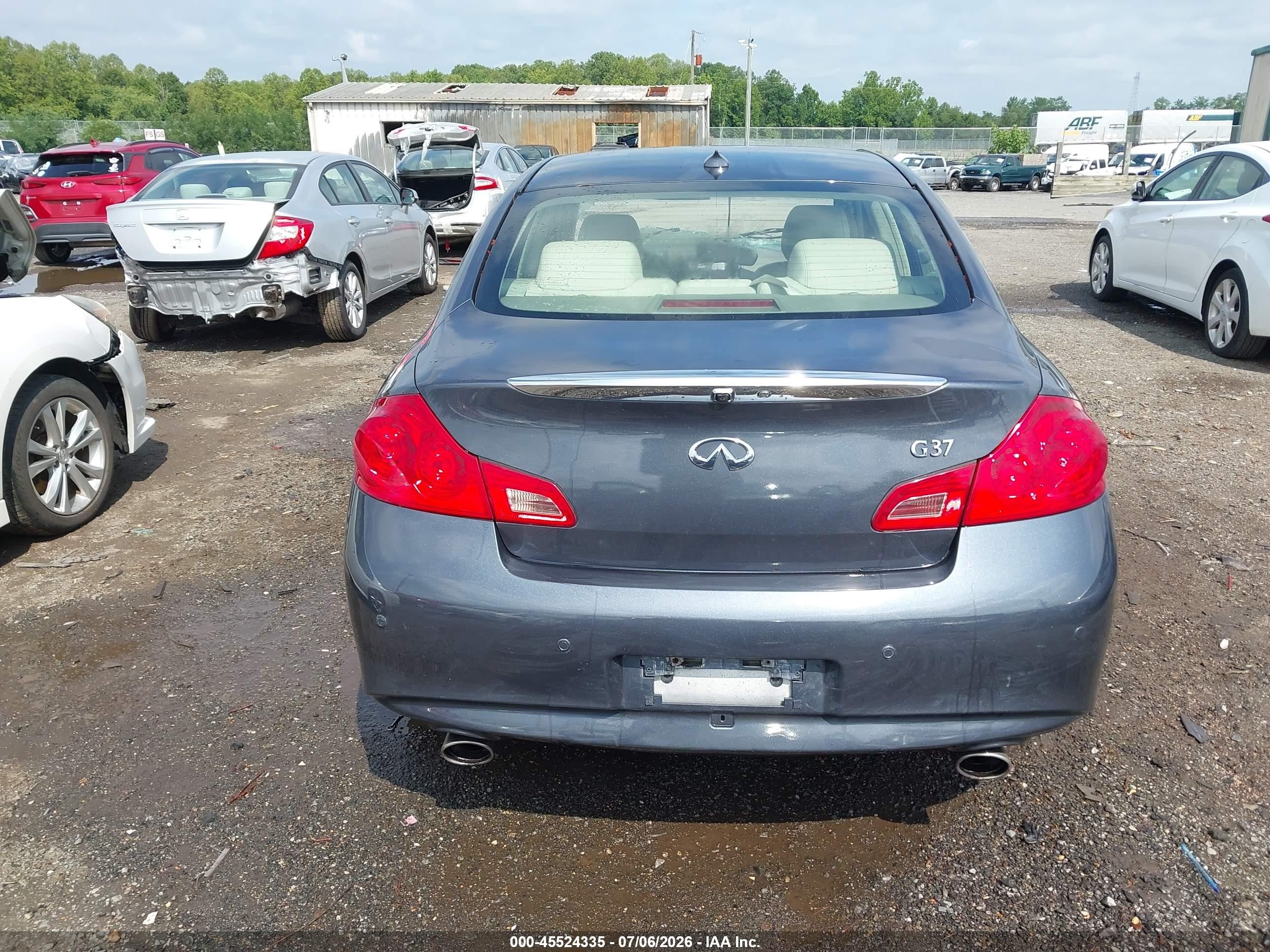 2012 Infiniti G37x Gray vin: JN1CV6AR0CM973670