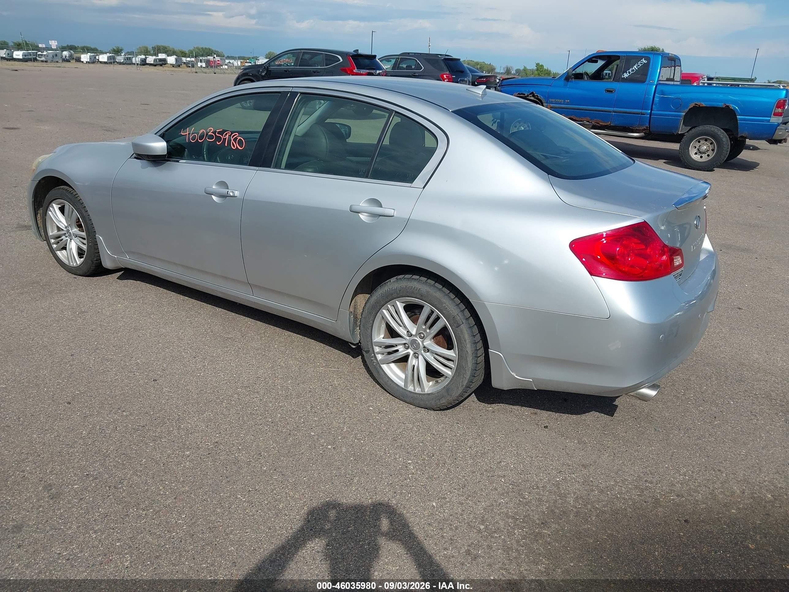 2012 Infiniti G37x   Silver vin: JN1CV6AR1CM972737
