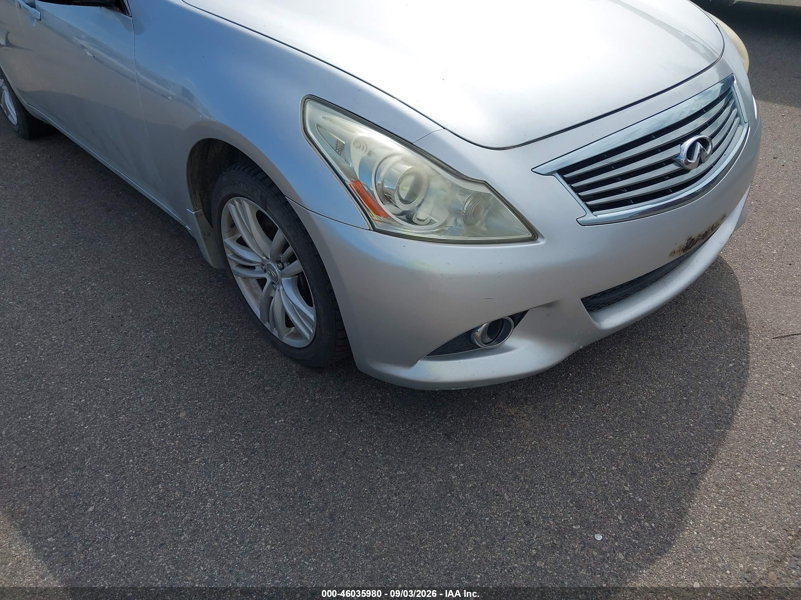 2012 Infiniti G37x   Silver vin: JN1CV6AR1CM972737