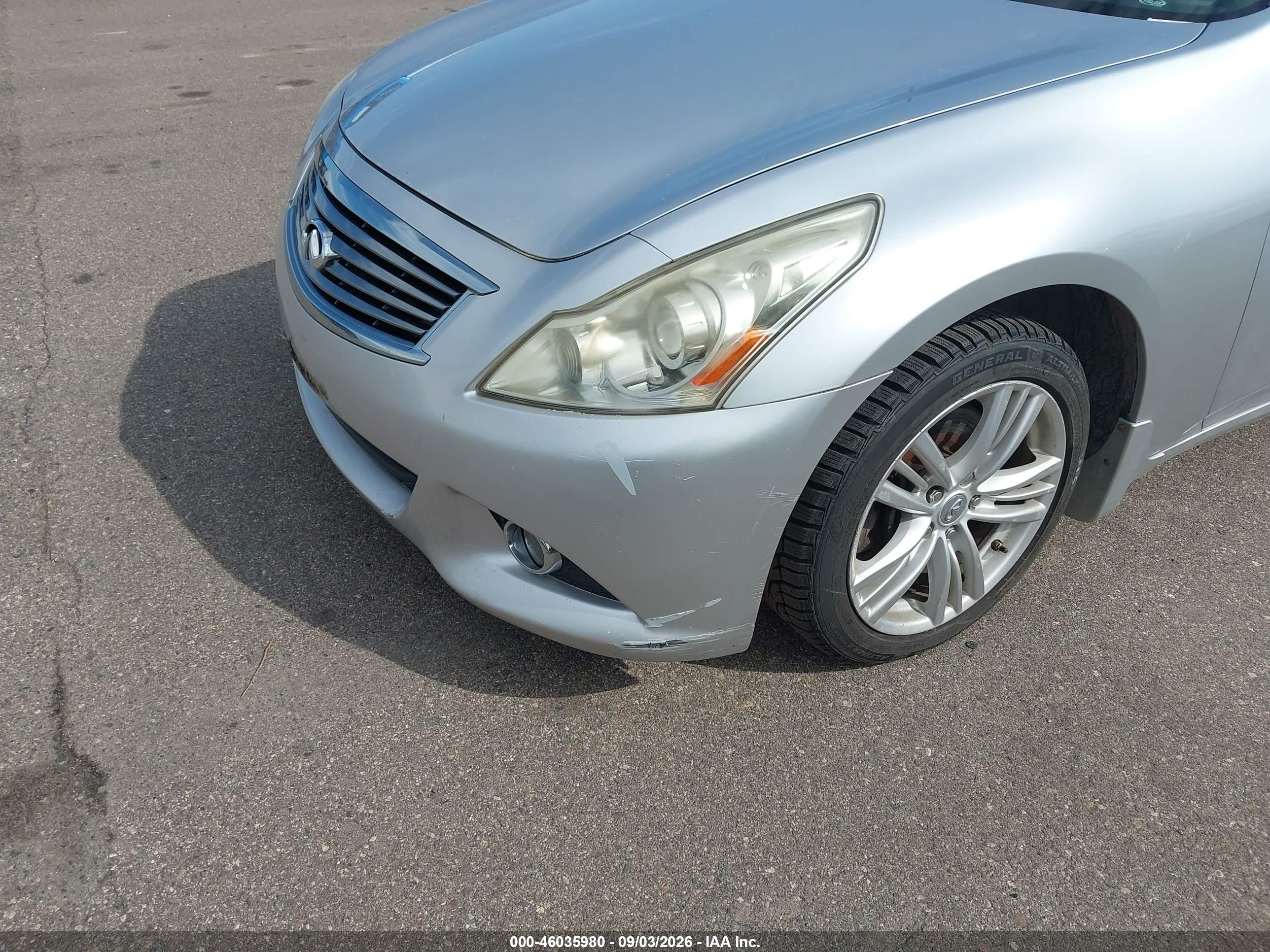 2012 Infiniti G37x   Silver vin: JN1CV6AR1CM972737