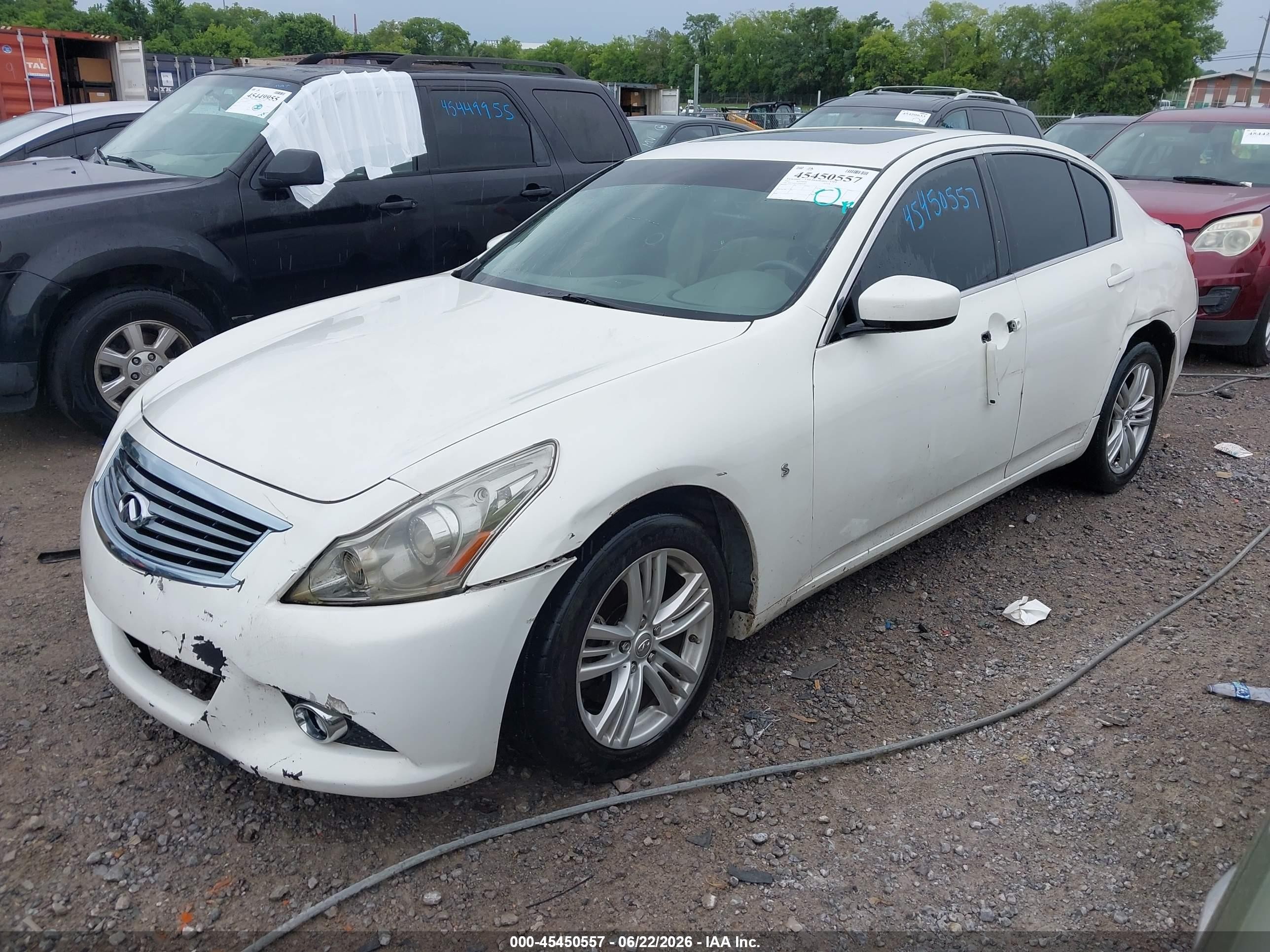 2012 Infiniti G37x   White vin: JN1CV6AR1CM976707