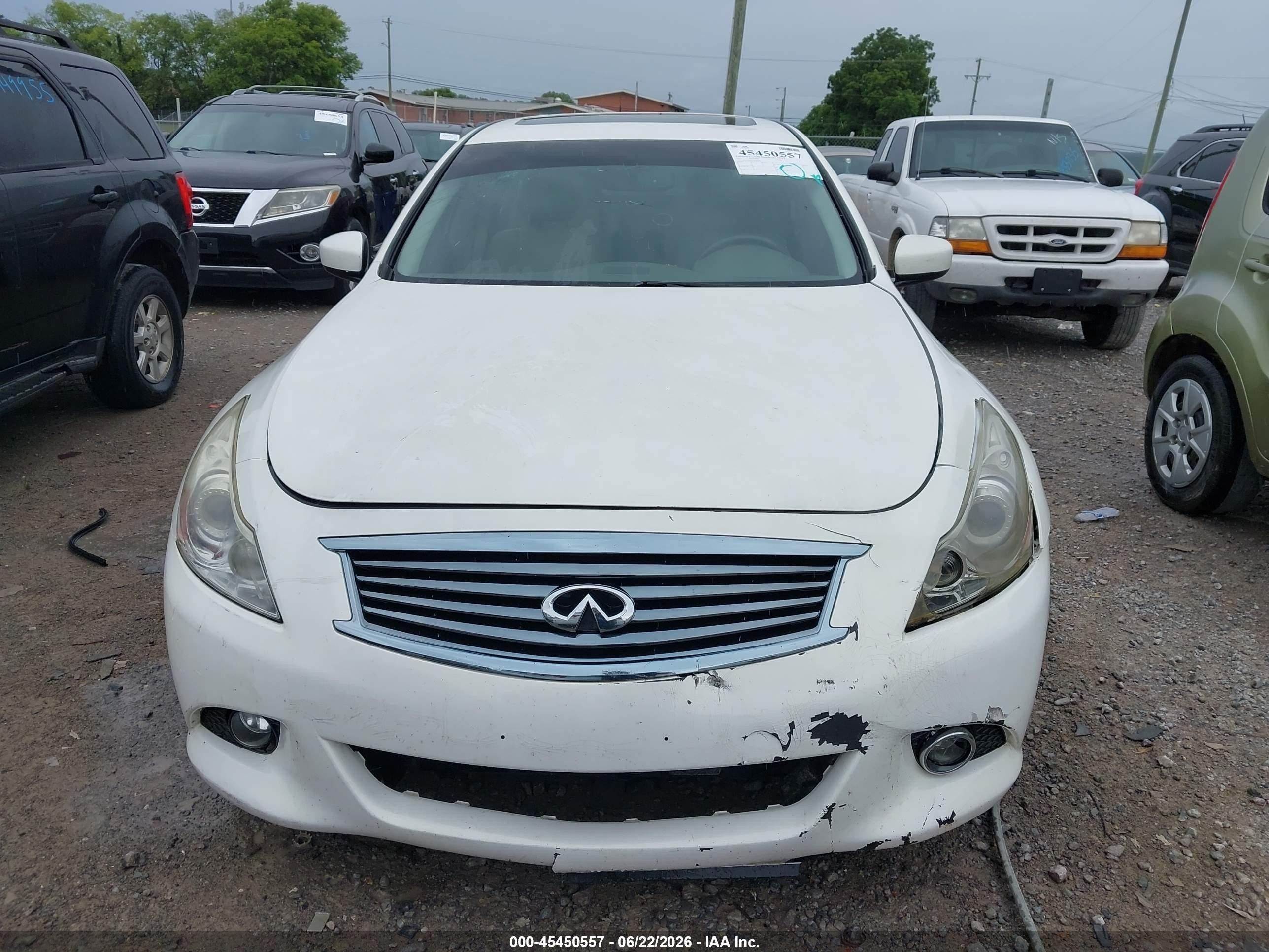2012 Infiniti G37x   White vin: JN1CV6AR1CM976707