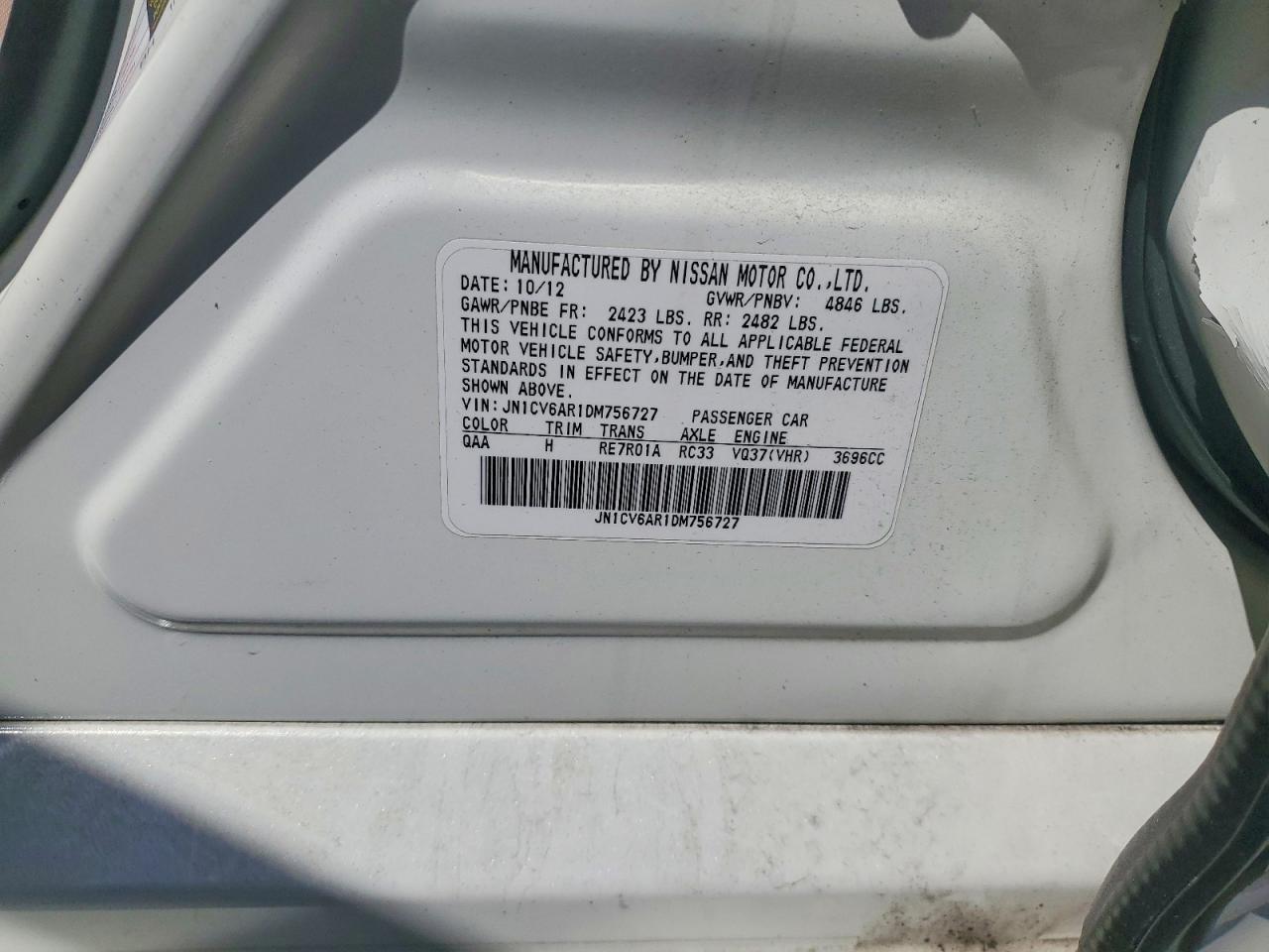 2013 Infiniti G37 Sedan X Белый vin: JN1CV6AR1DM756727
