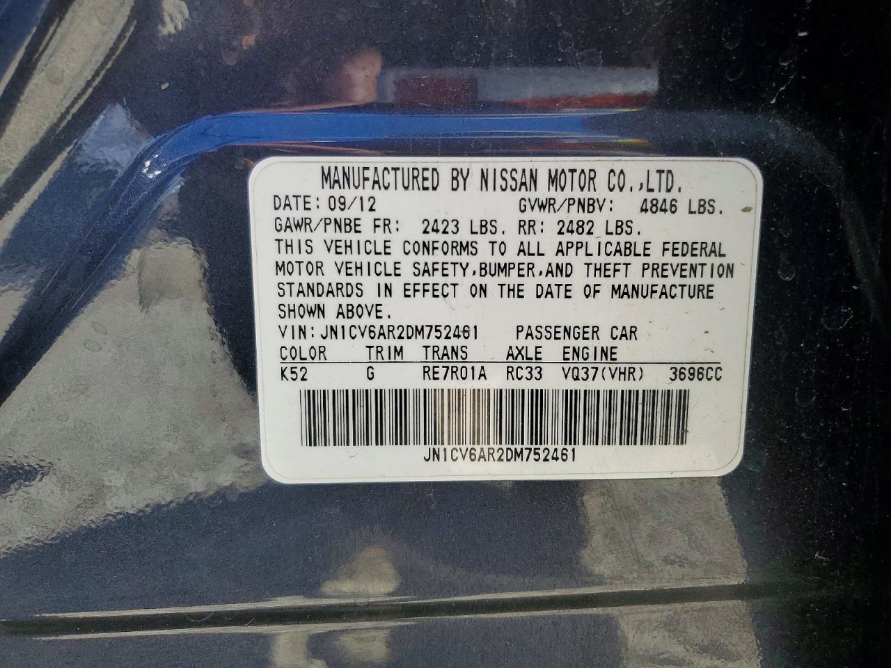 2013 Infiniti G37 Sedan X Gray vin: JN1CV6AR2DM752461