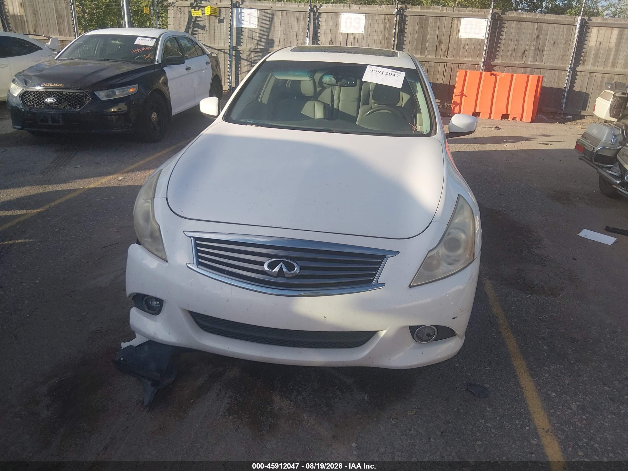 2013 Infiniti G37x White vin: JN1CV6AR2DM756798