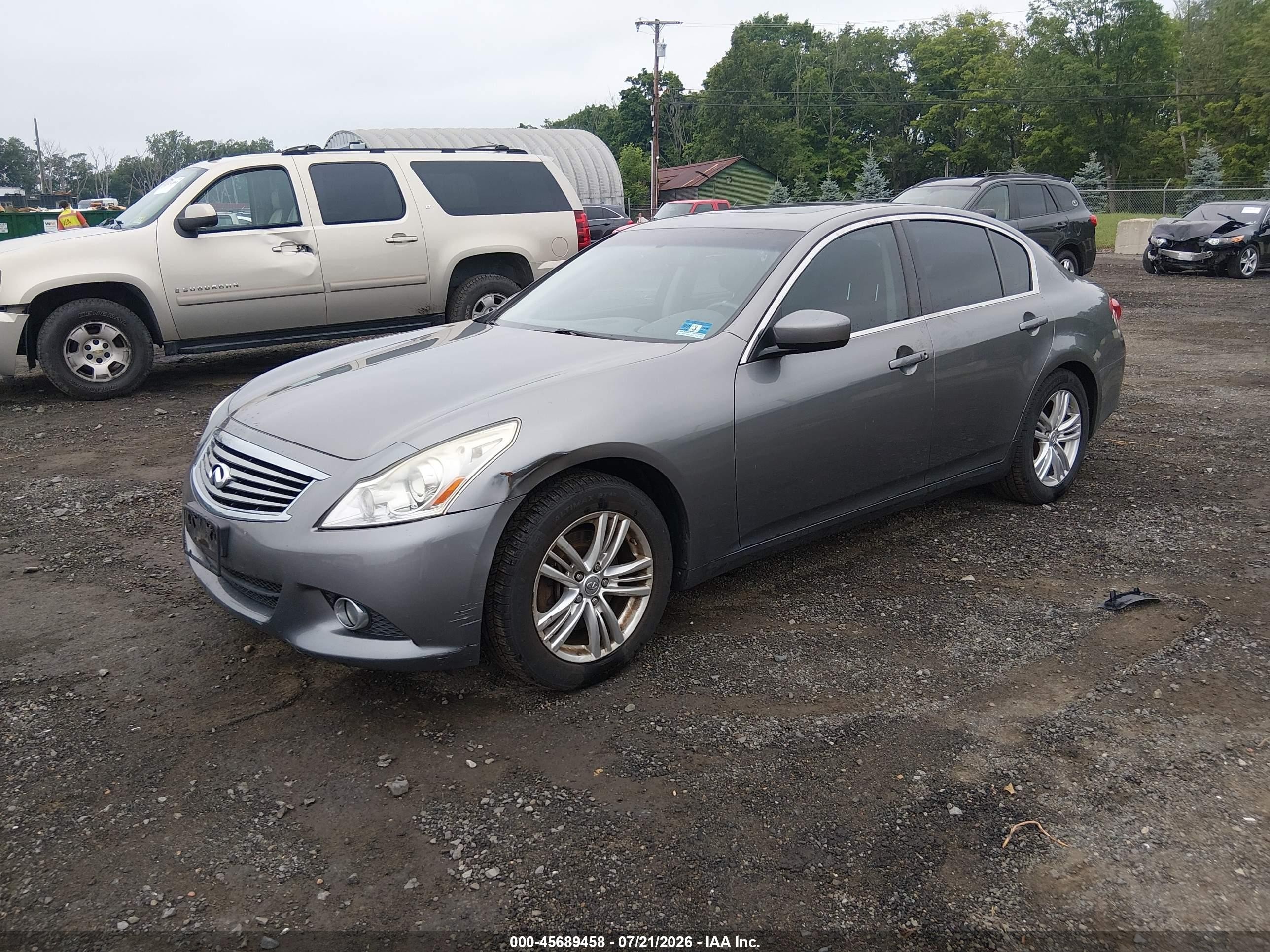 2013 Infiniti G37x Gray vin: JN1CV6AR3DM769785