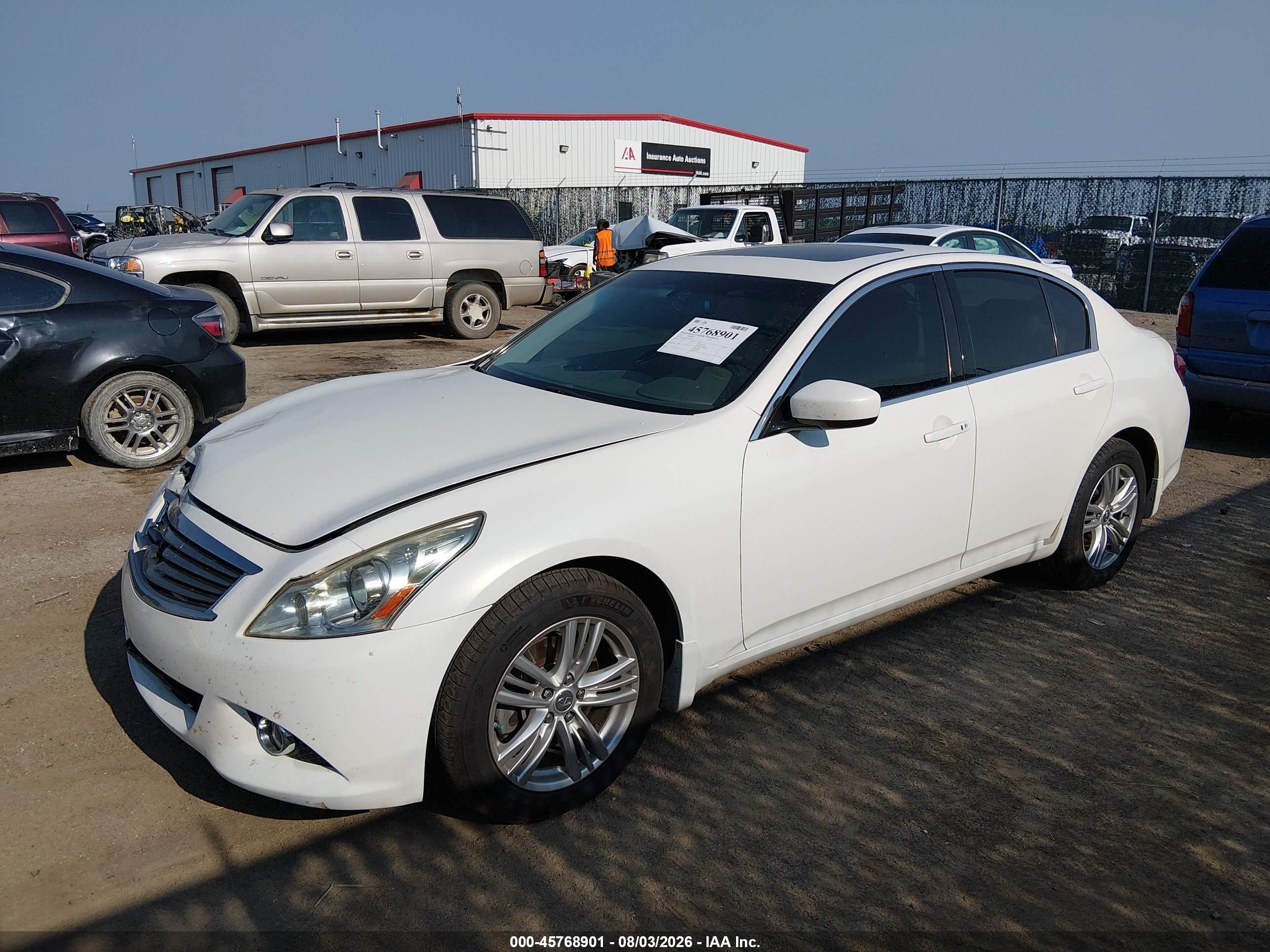 2012 Infiniti G37x   White vin: JN1CV6AR4CM971341