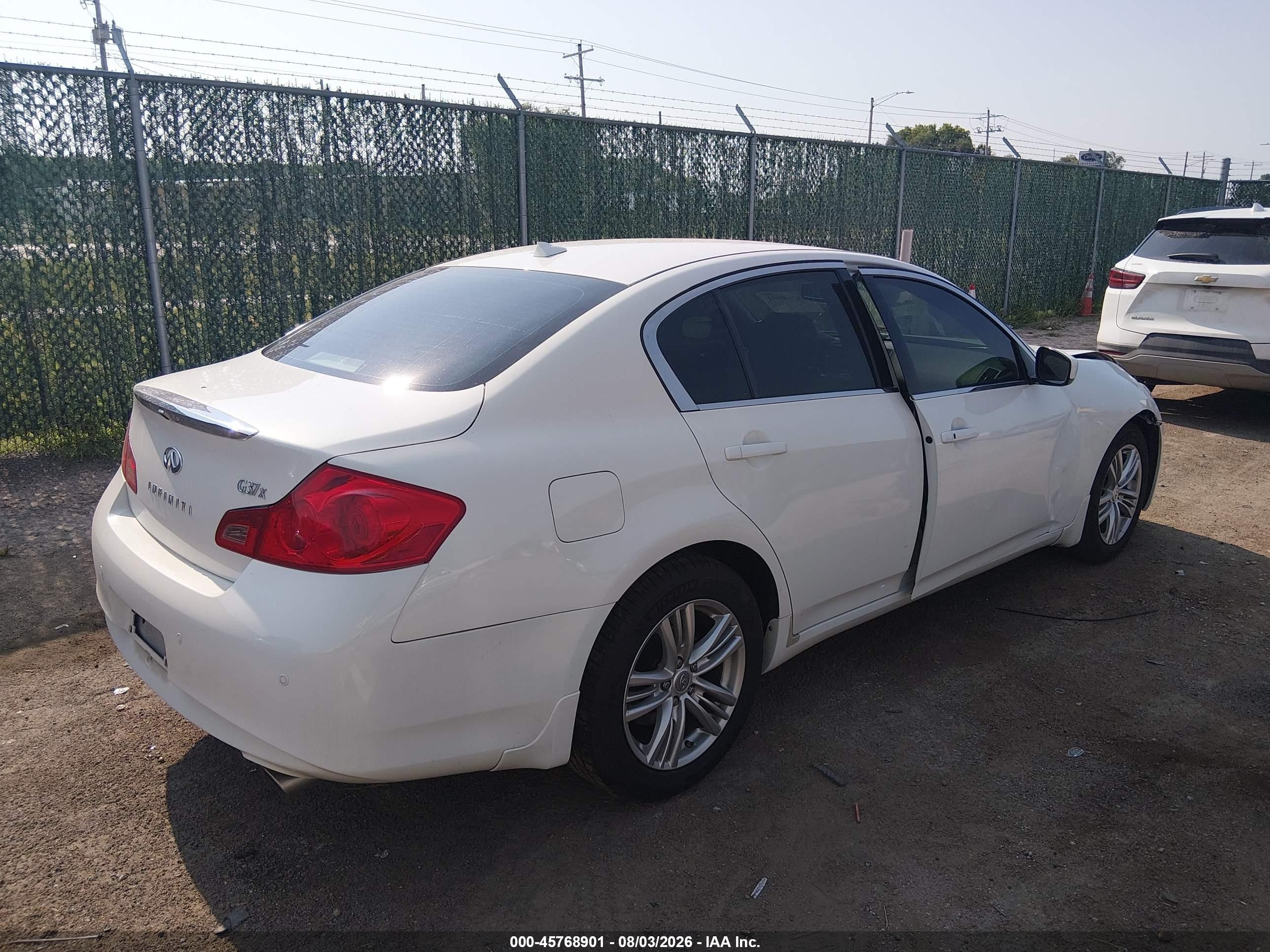 2012 Infiniti G37x   White vin: JN1CV6AR4CM971341