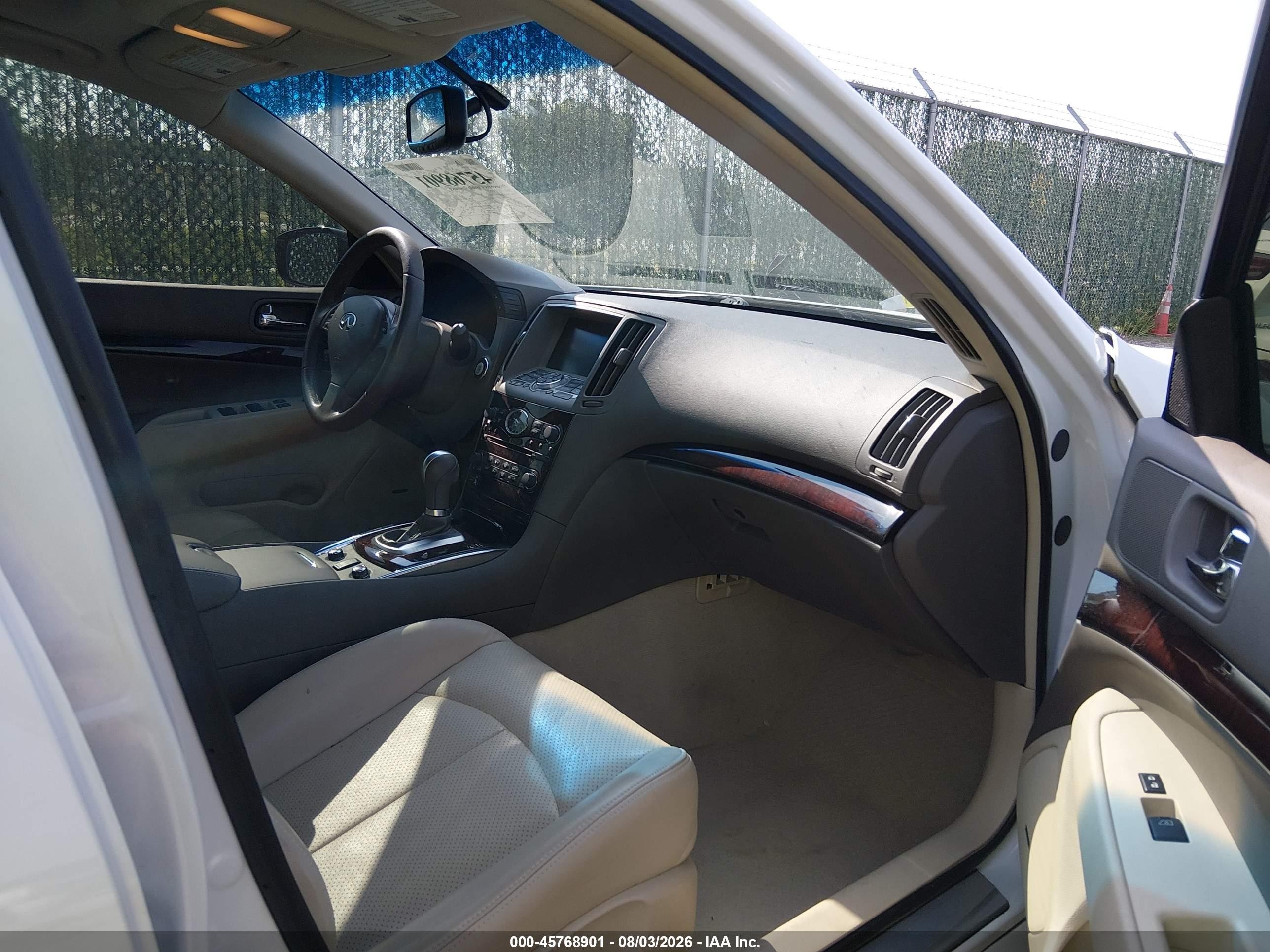 2012 Infiniti G37x   White vin: JN1CV6AR4CM971341