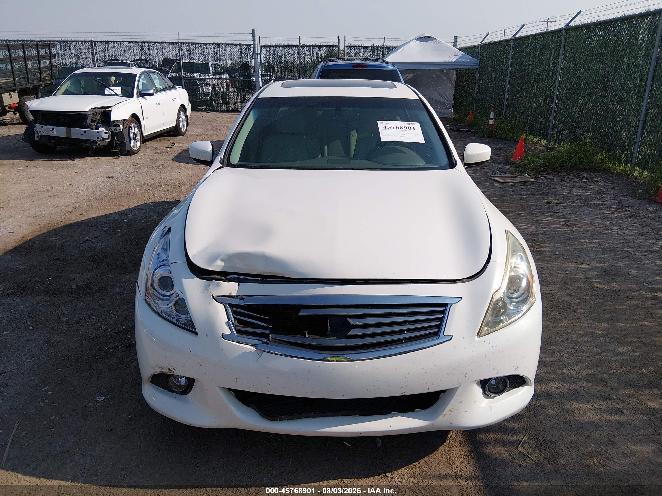 2012 Infiniti G37x   White vin: JN1CV6AR4CM971341