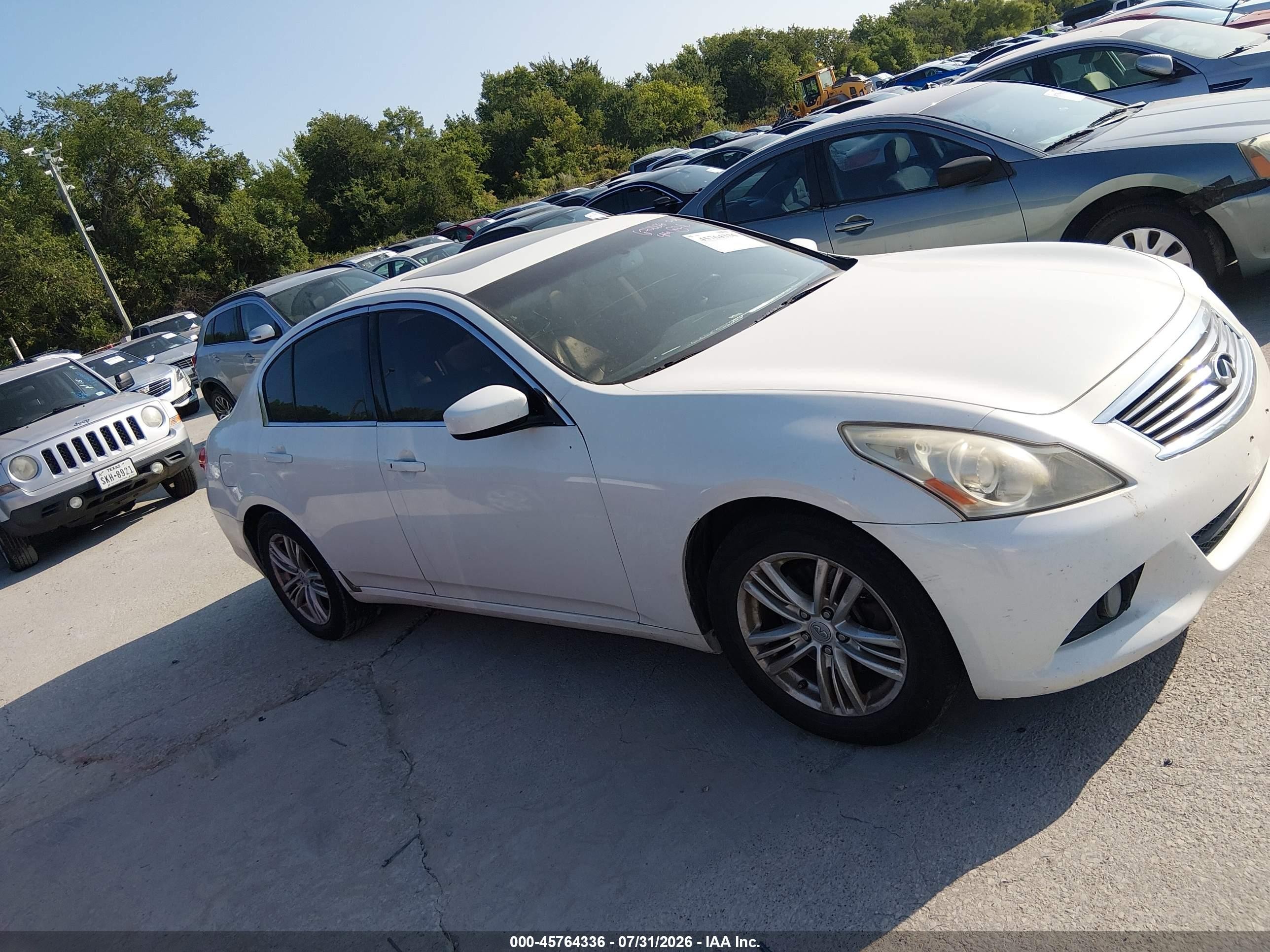 2012 Infiniti G37x   Белый vin: JN1CV6AR5CM674448