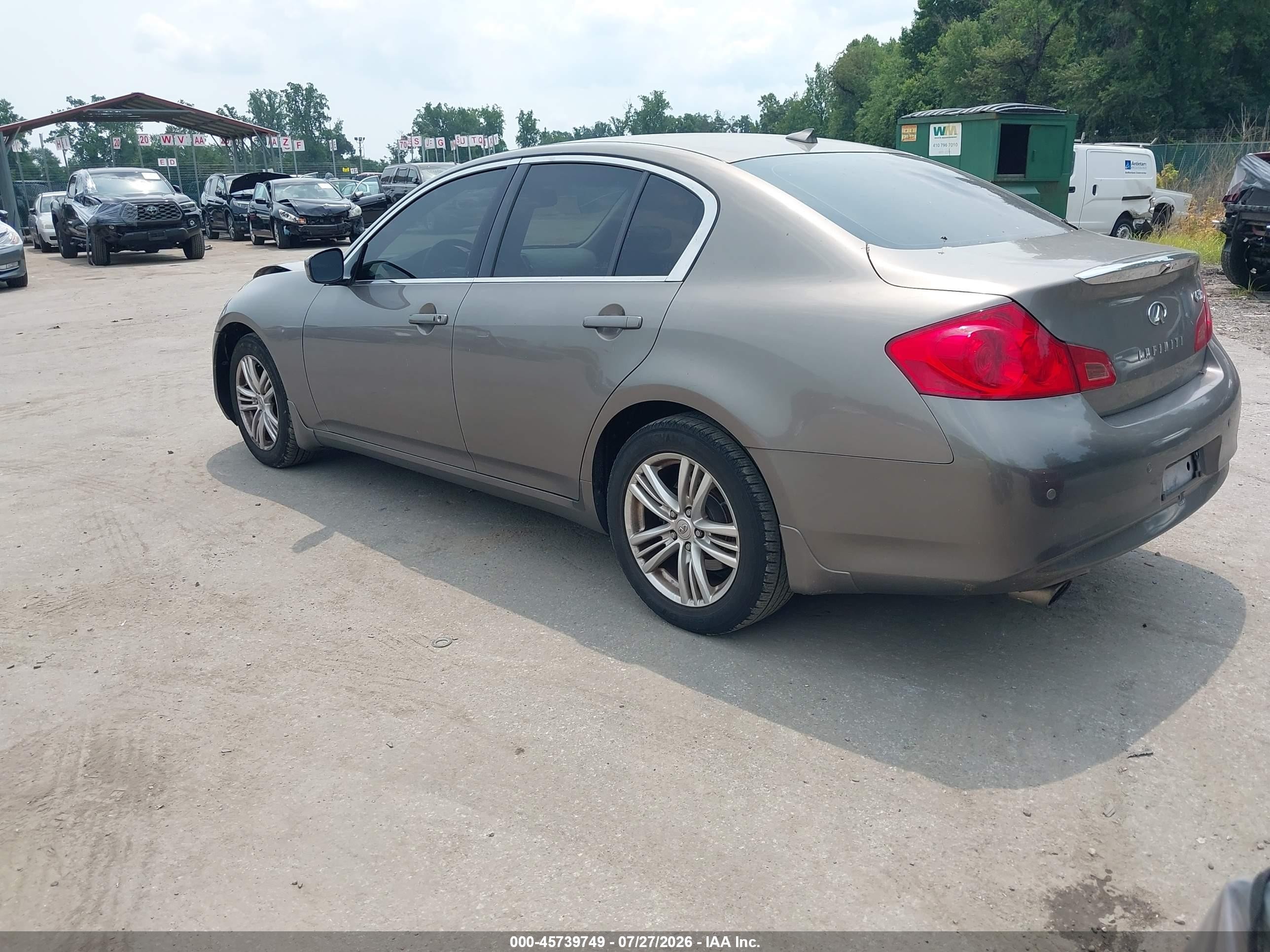2012 Infiniti G37x   Dark Brown vin: JN1CV6AR5CM682212