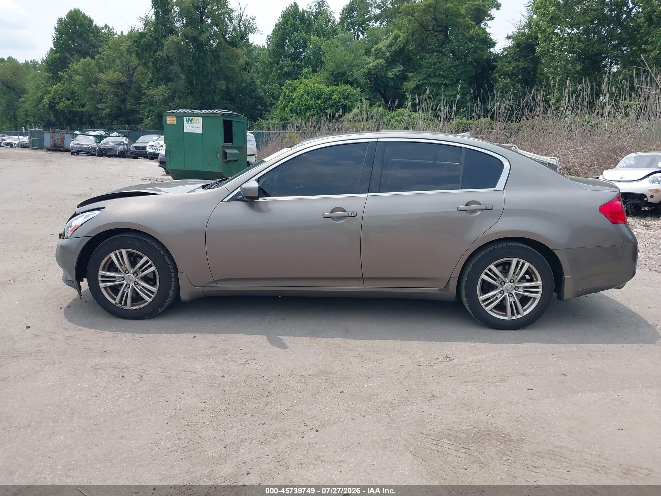 2012 Infiniti G37x   Dark Brown vin: JN1CV6AR5CM682212
