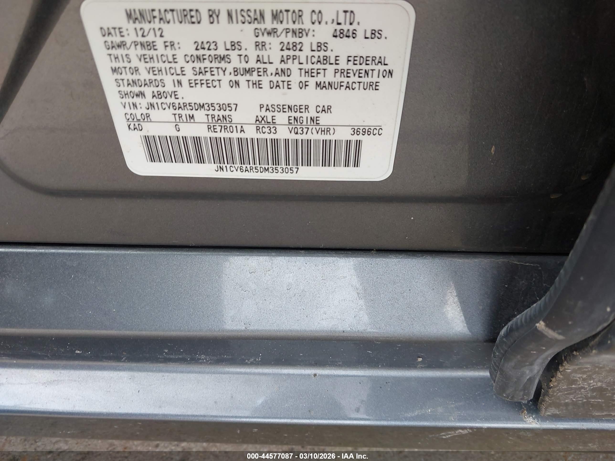 2013 Infiniti G37x   Silver vin: JN1CV6AR5DM353057