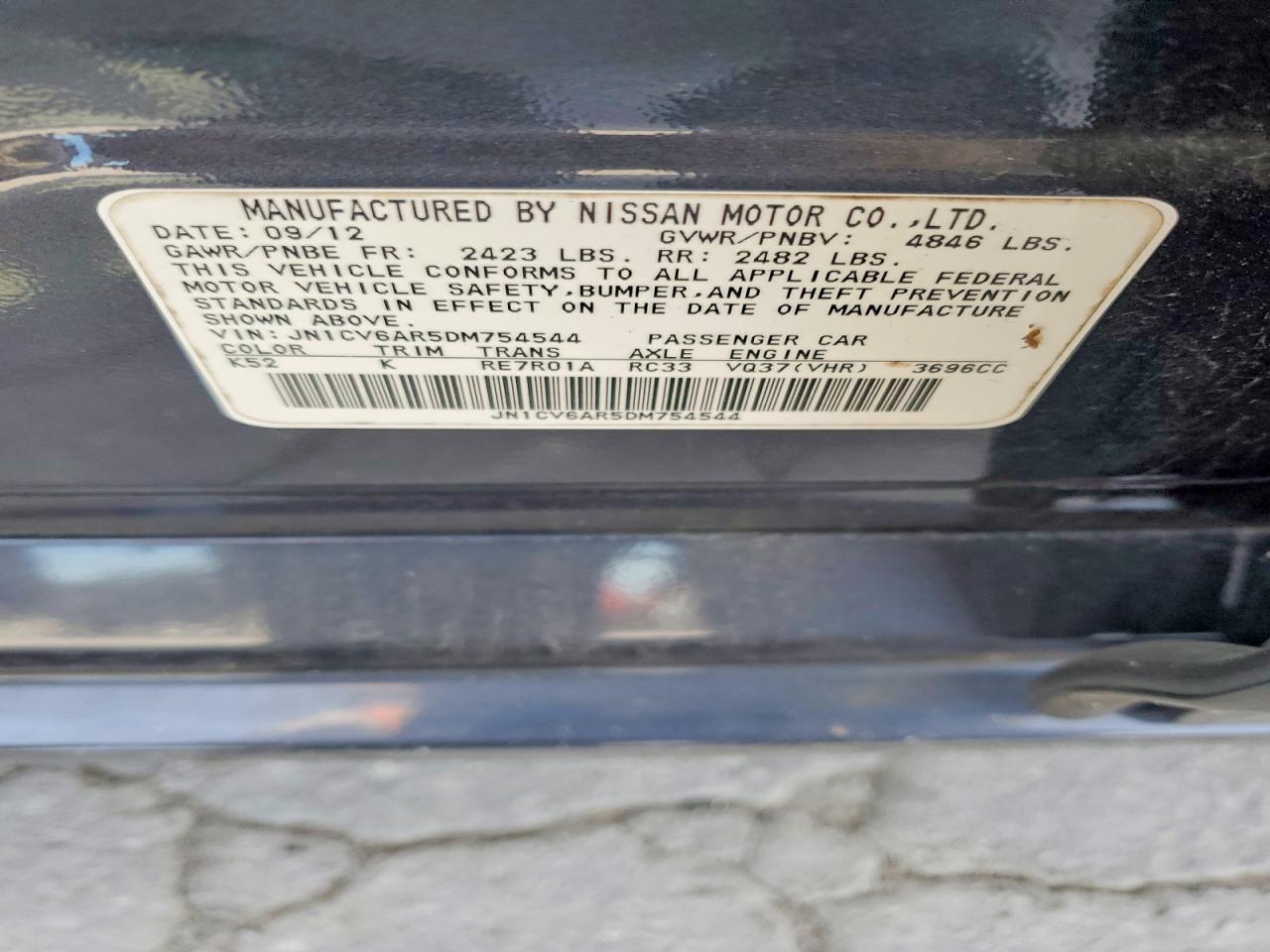 2013 Infiniti G37 Sedan X Charcoal vin: JN1CV6AR5DM754544