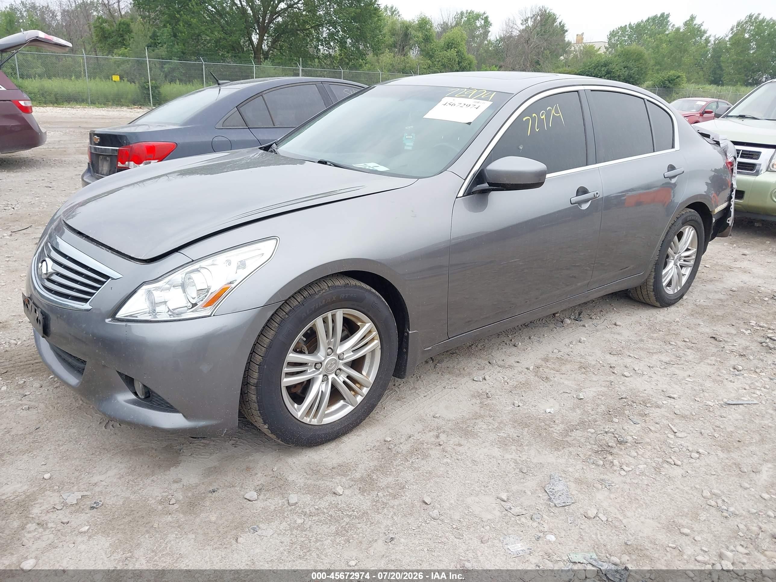 2013 Infiniti G37x   Gray vin: JN1CV6AR5DM762773