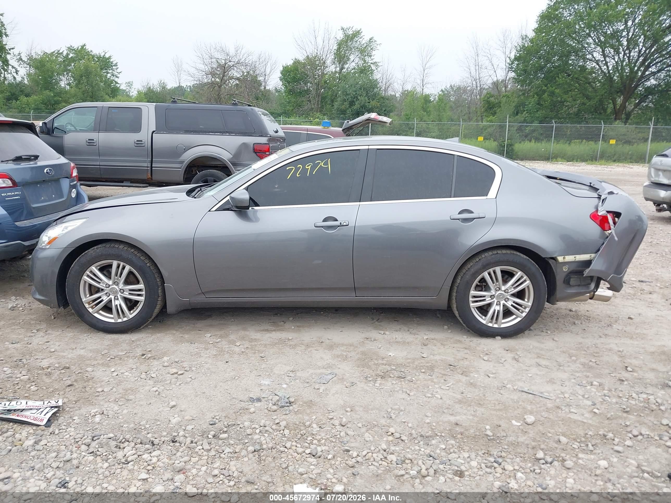 2013 Infiniti G37x   Gray vin: JN1CV6AR5DM762773
