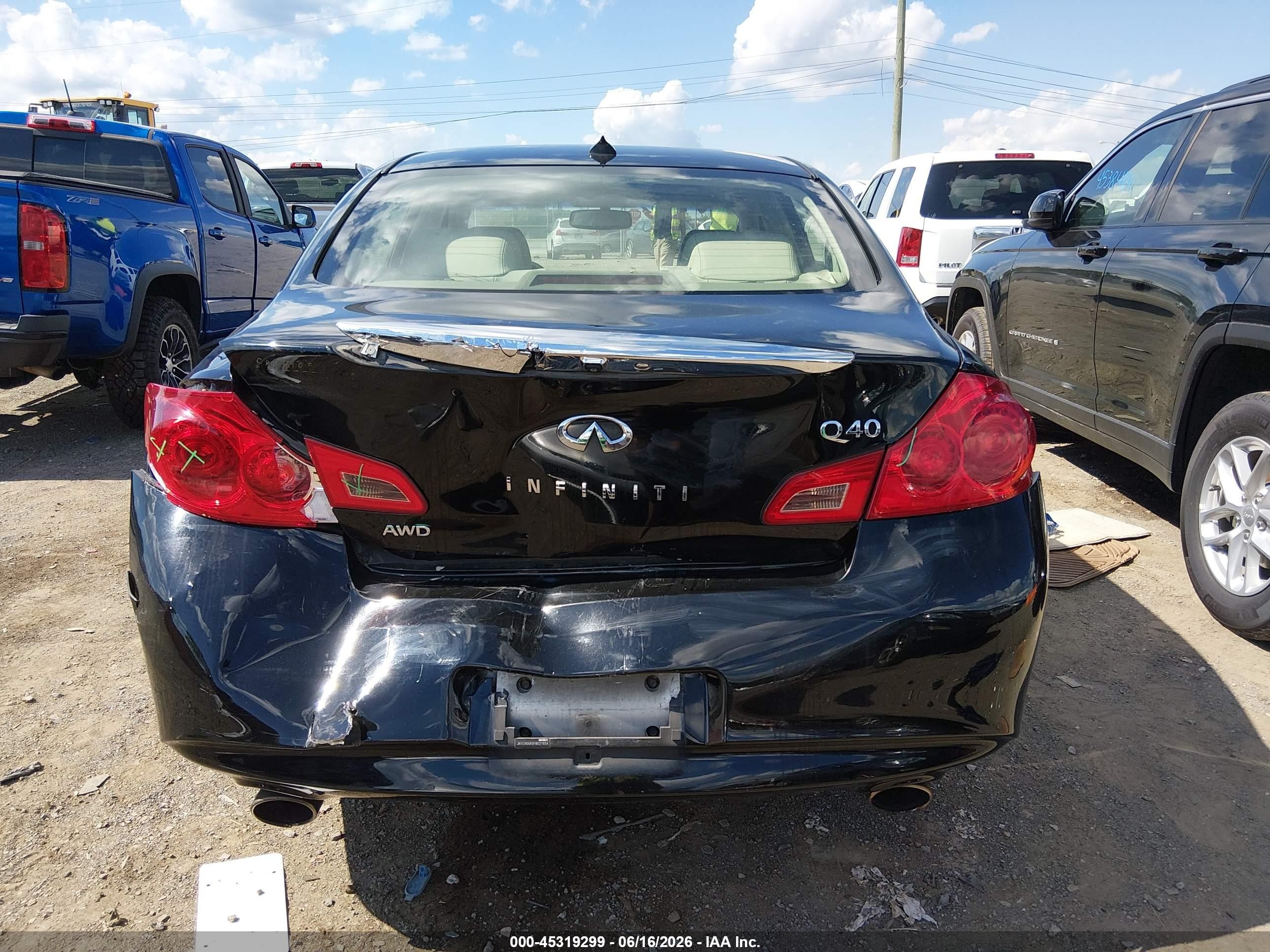 2015 Infiniti Q40   Black vin: JN1CV6AR5FM521654