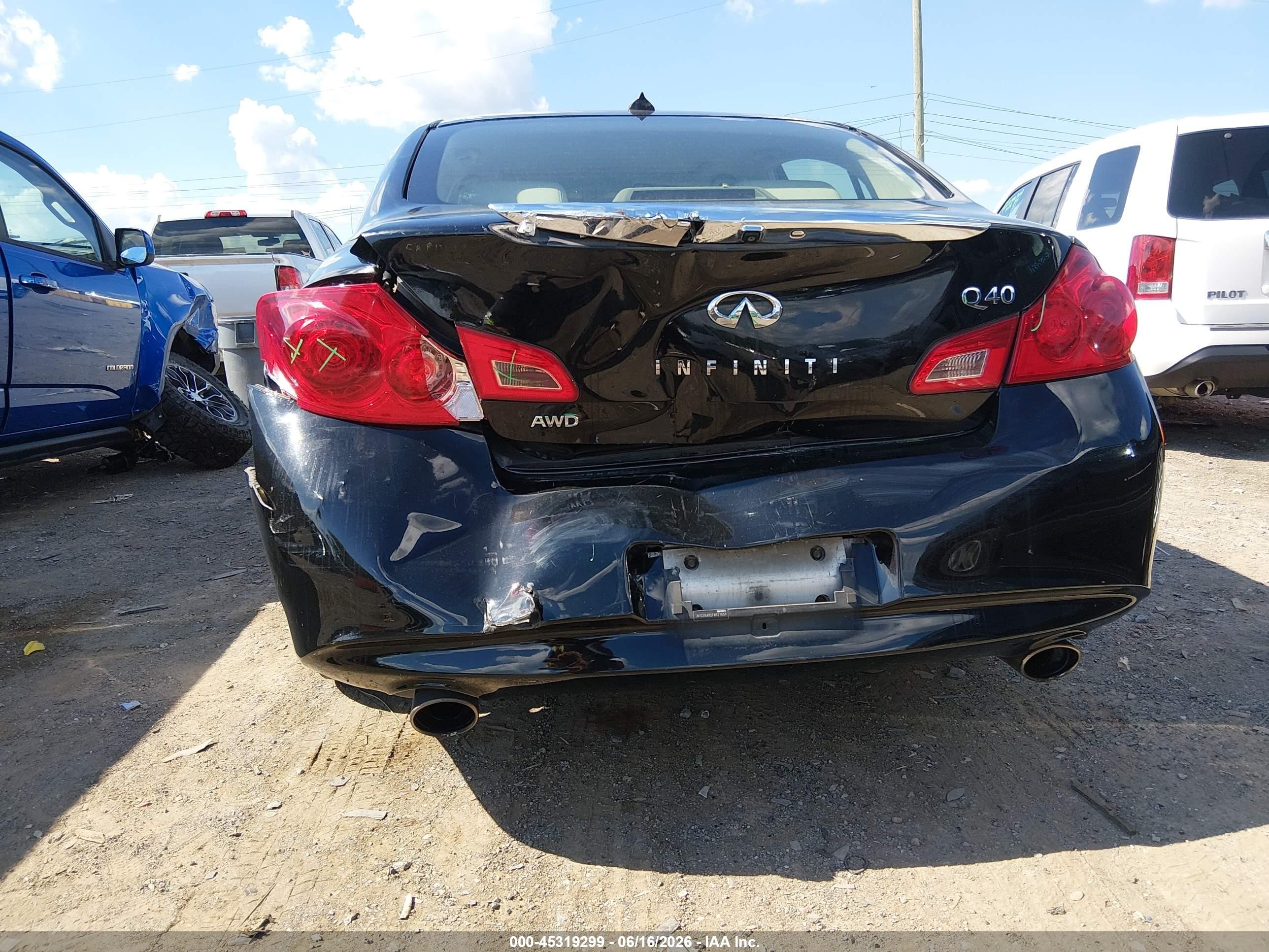 2015 Infiniti Q40   Black vin: JN1CV6AR5FM521654